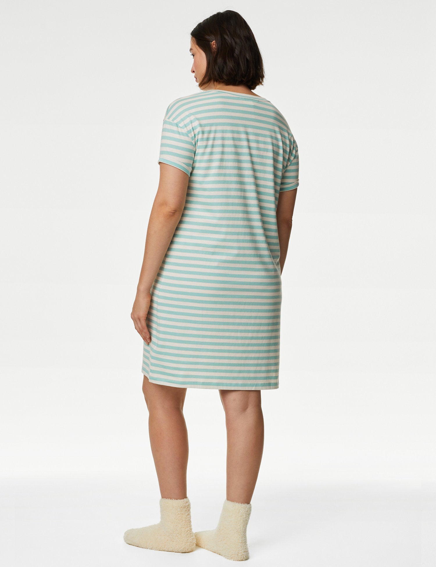 Pure Cotton Positive Vibes Slogan Nightdress