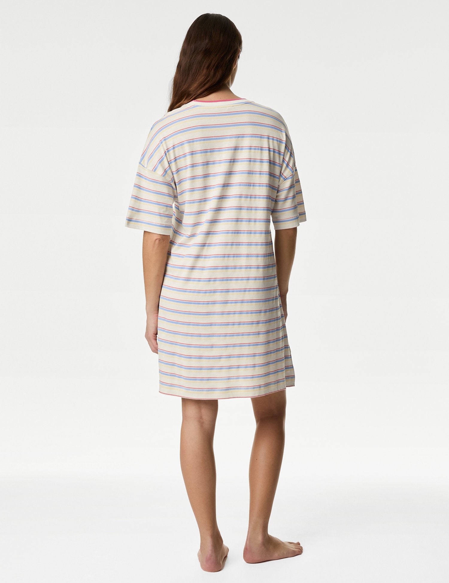 Stripe slogan cotton modal nightdress