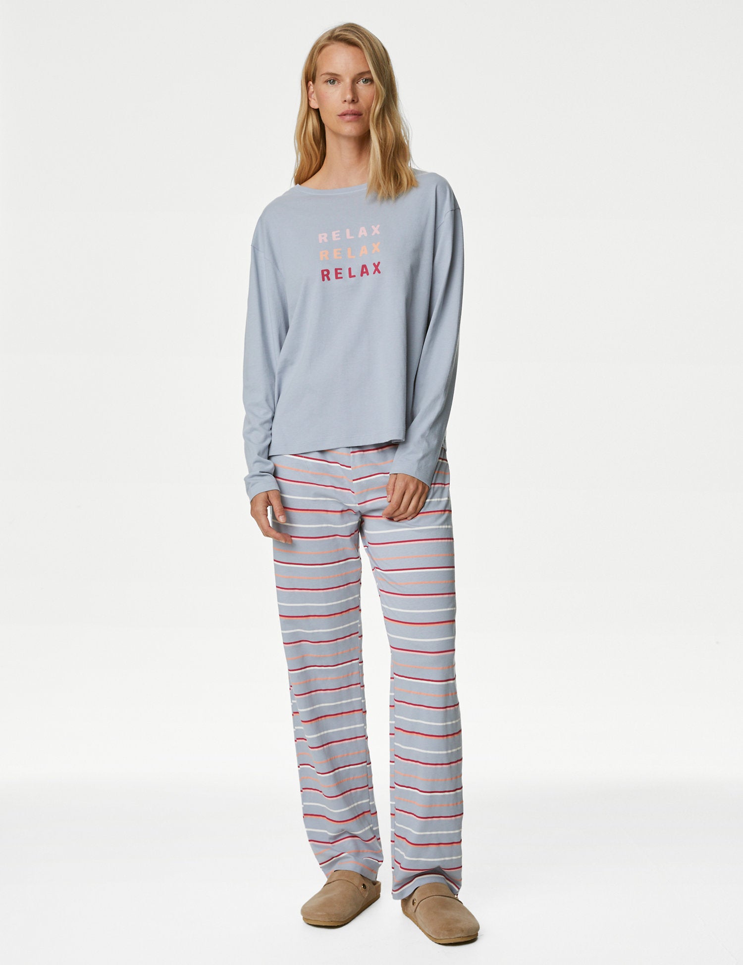 Pure Cotton Relax Slogan Pyjama Set