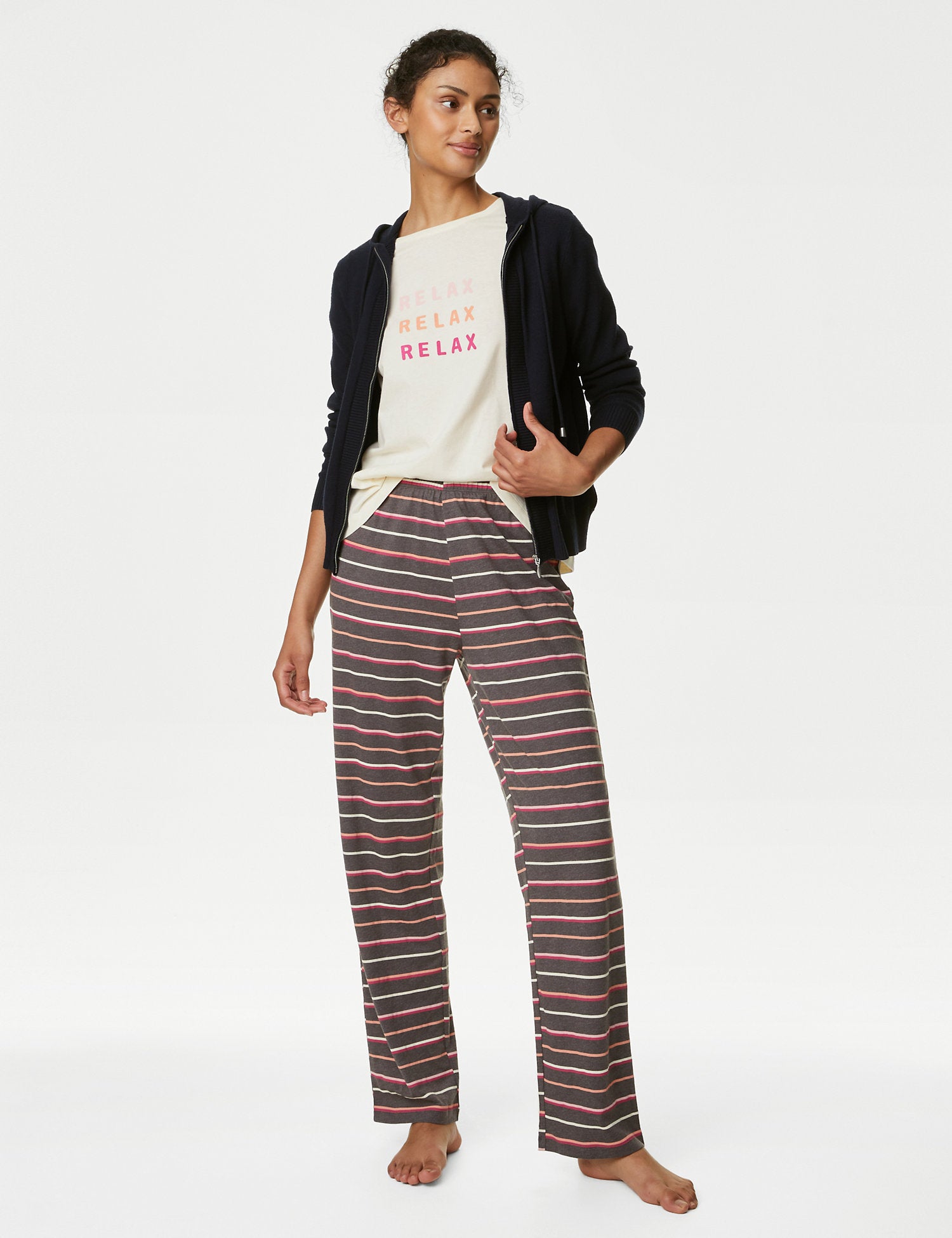 Cotton Rich Relax Slogan Pyjama Set