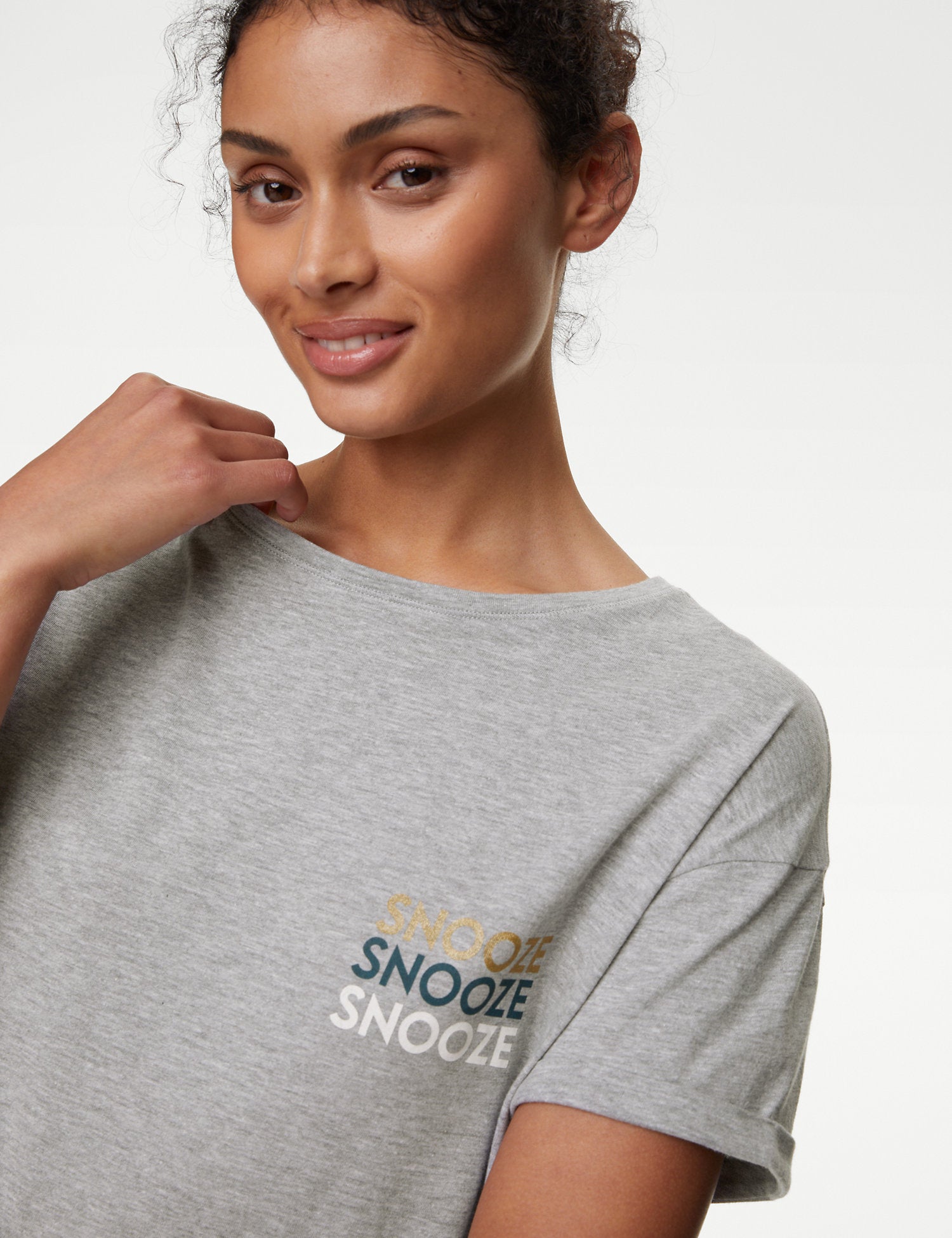 Cotton Rich Polka Dot Cropped Pyjama Set