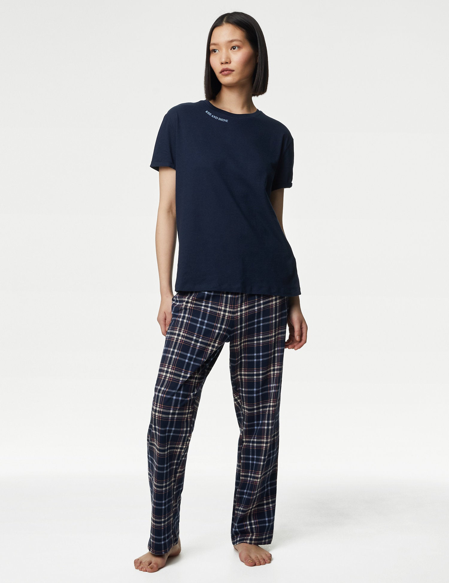 Pure Cotton Good Morning Slogan Pyjama Set