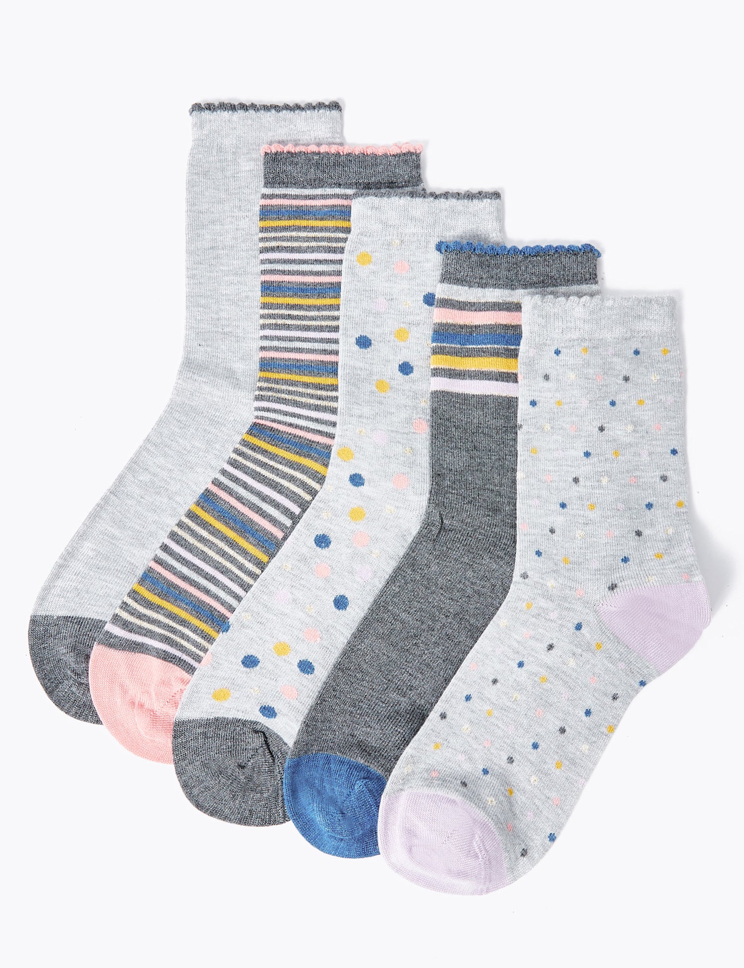 5 Pair Pack Sumptuously Soft Ankle Socks