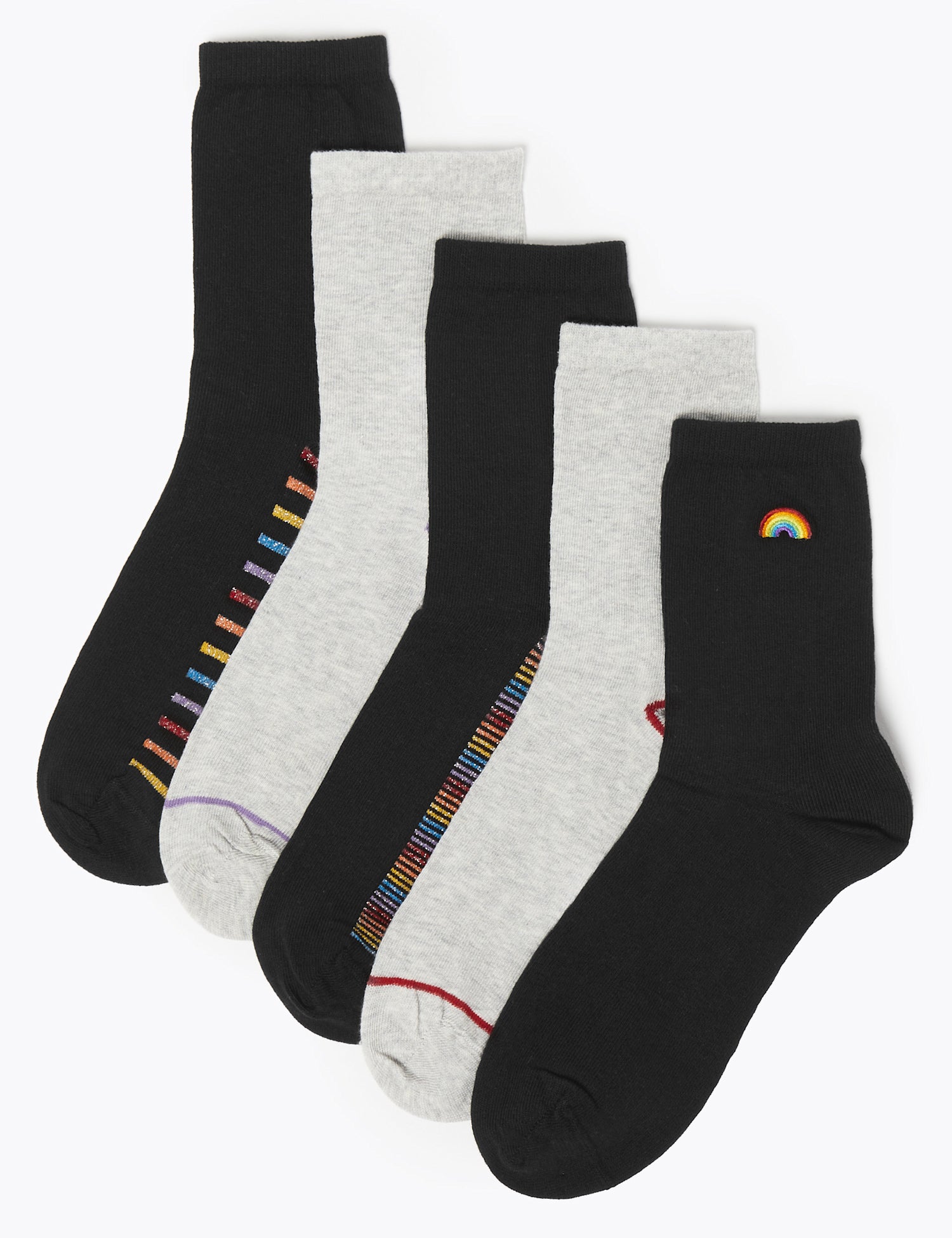 5 Pair Pack Cotton Rich Ankle Socks