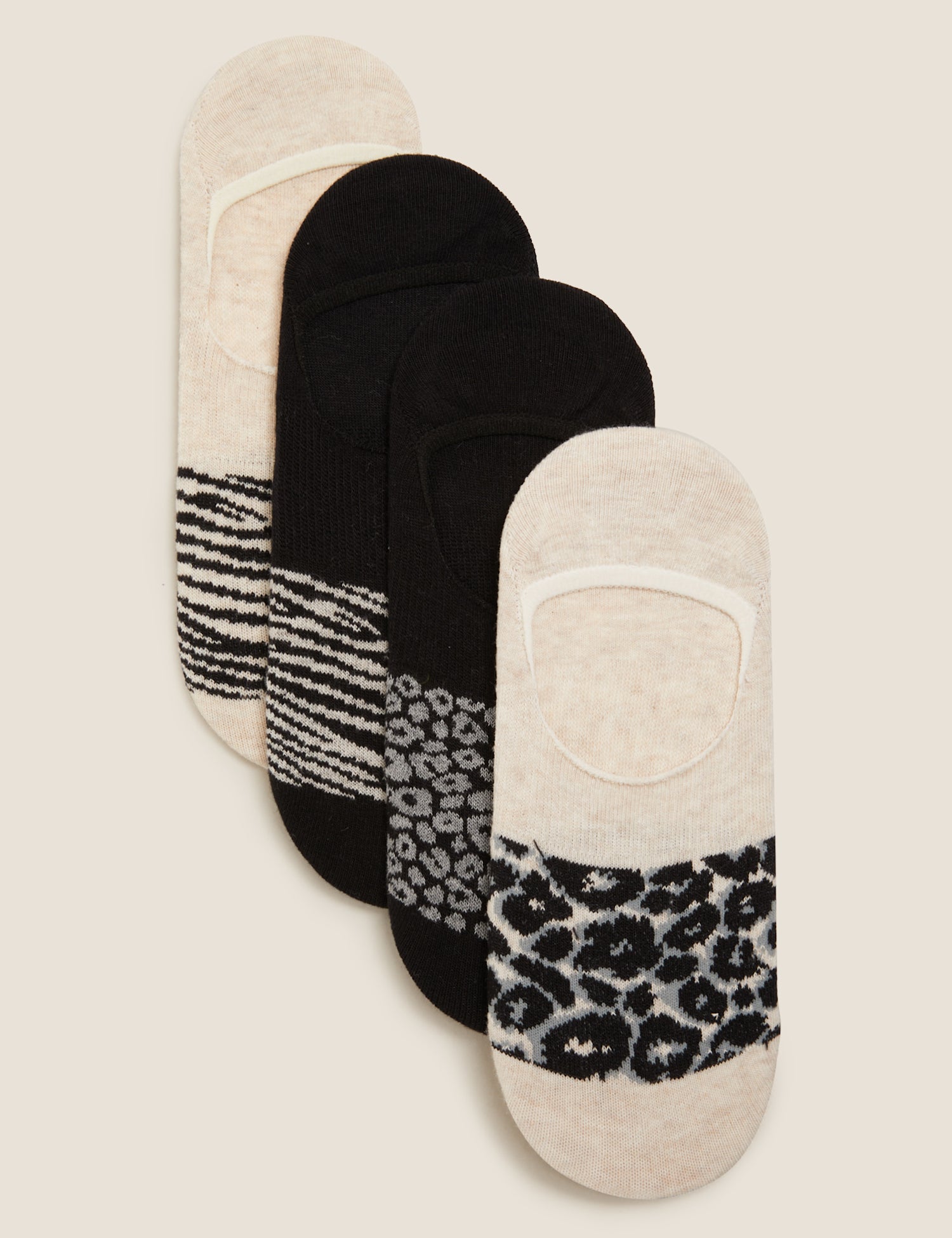 4pk Cotton Seamless Trainer Liners