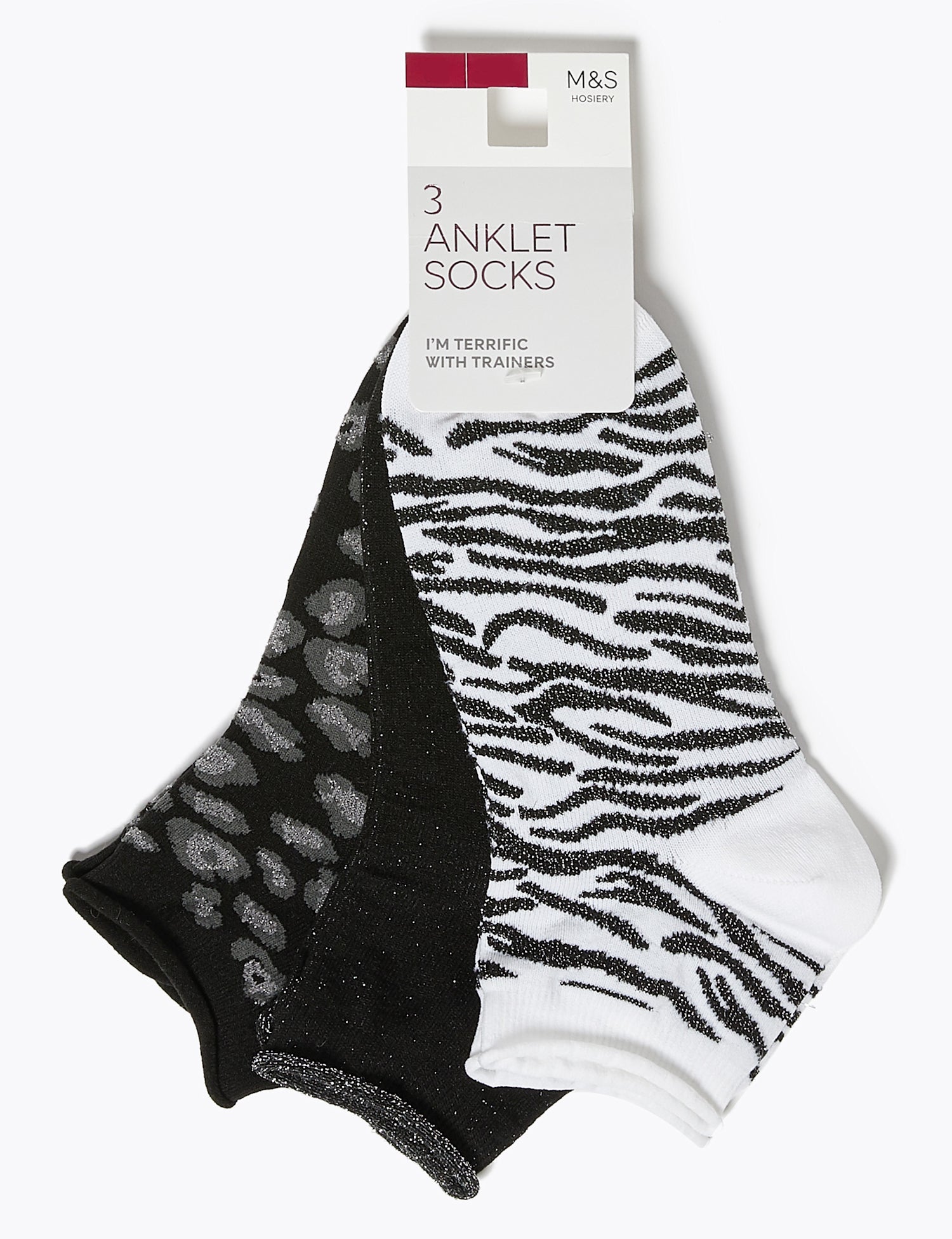 3pk Seamfree Anklet Socks