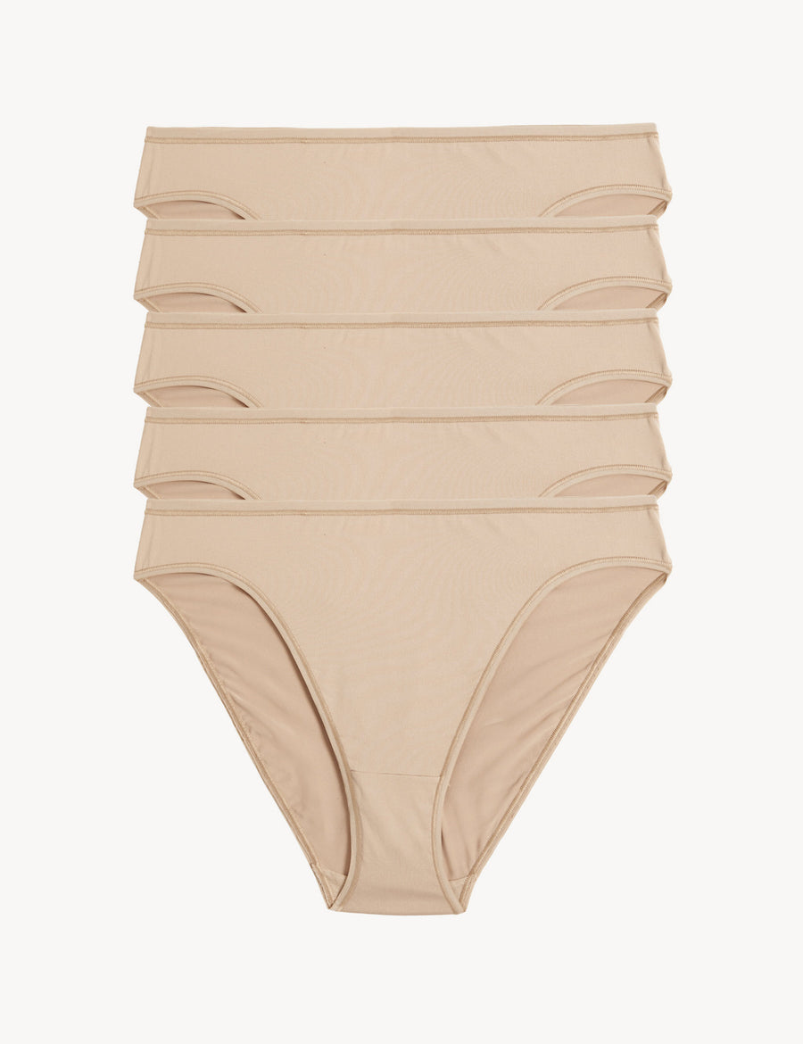 5pk No VPL Microfibre High Leg Knickers