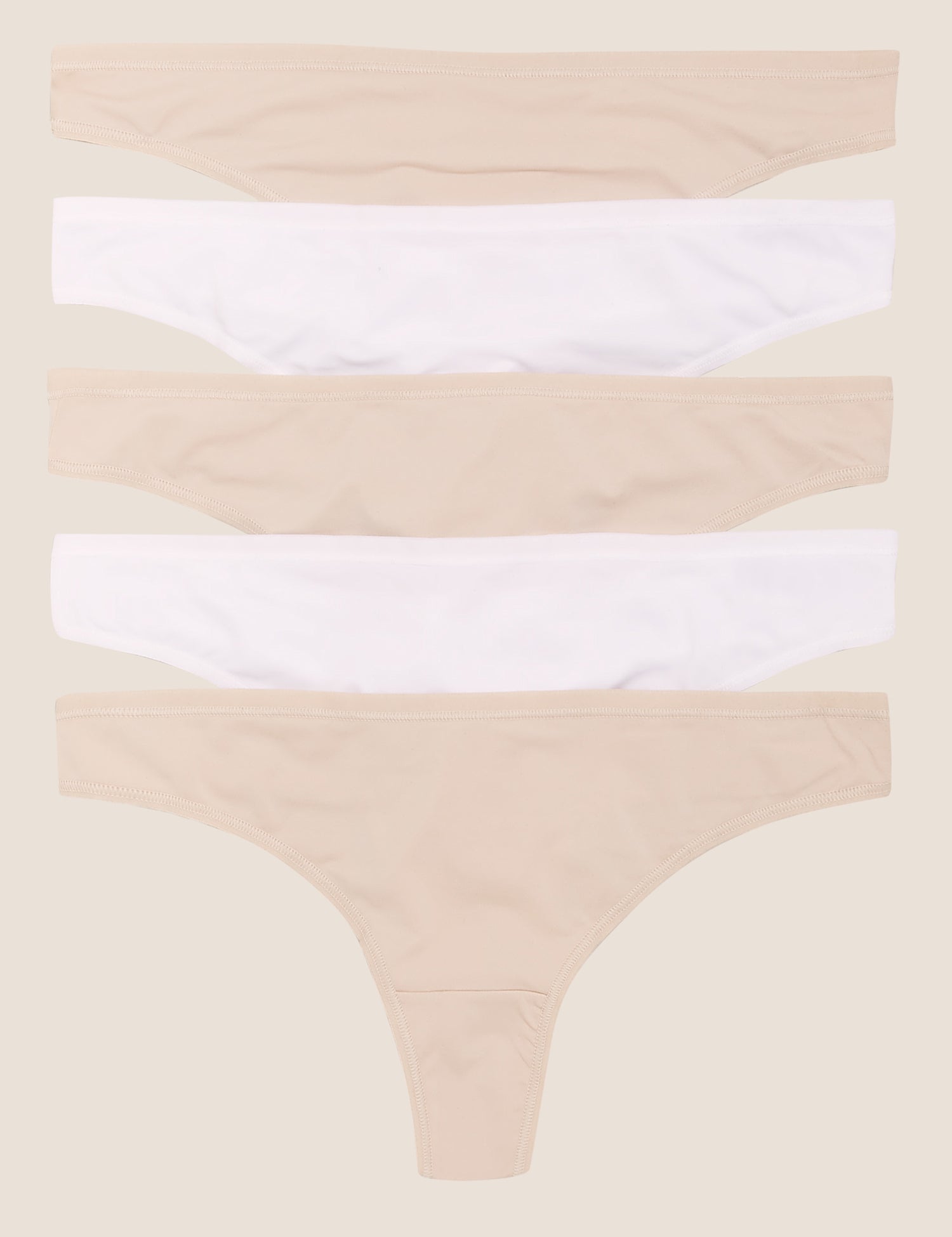 5pk No VPL Microfibre Low Rise Thongs