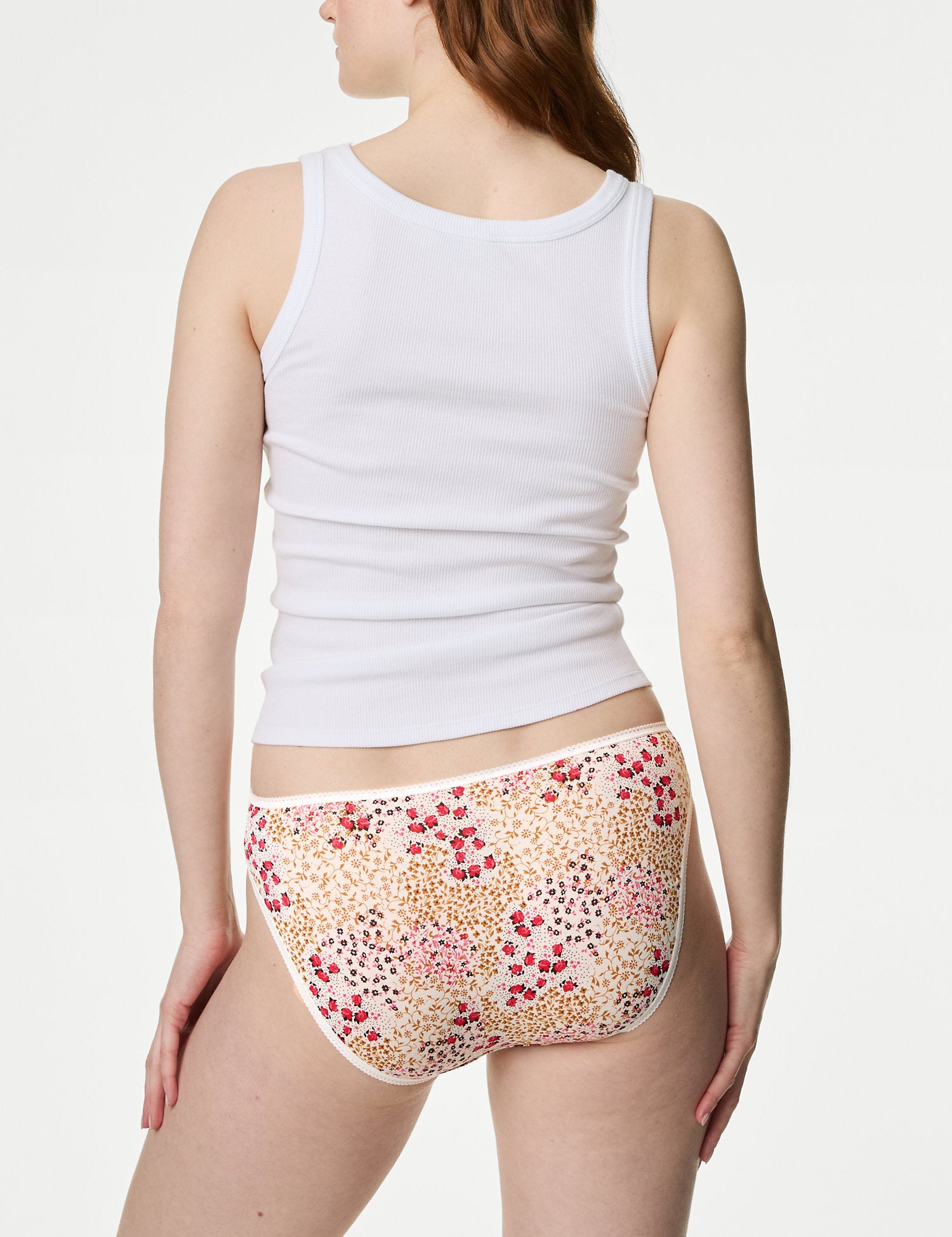 5pk Cotton Lycra聶 High Leg Knickers