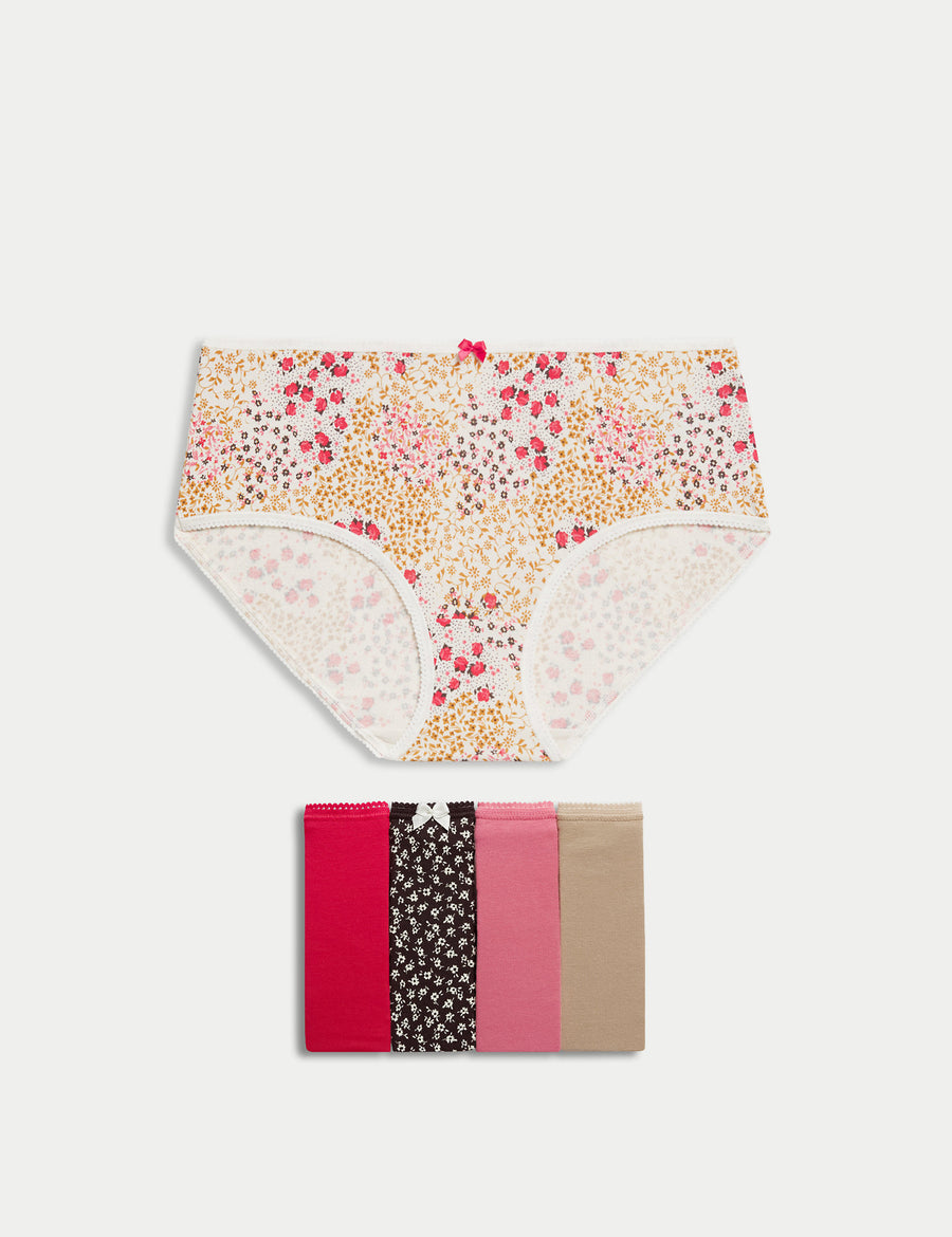 5pk Cotton Lycra™ Printed High Rise Shorts