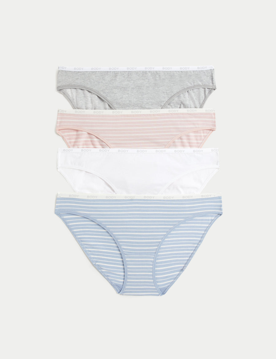 4pk Supima Cotton Rich High Leg Knickers