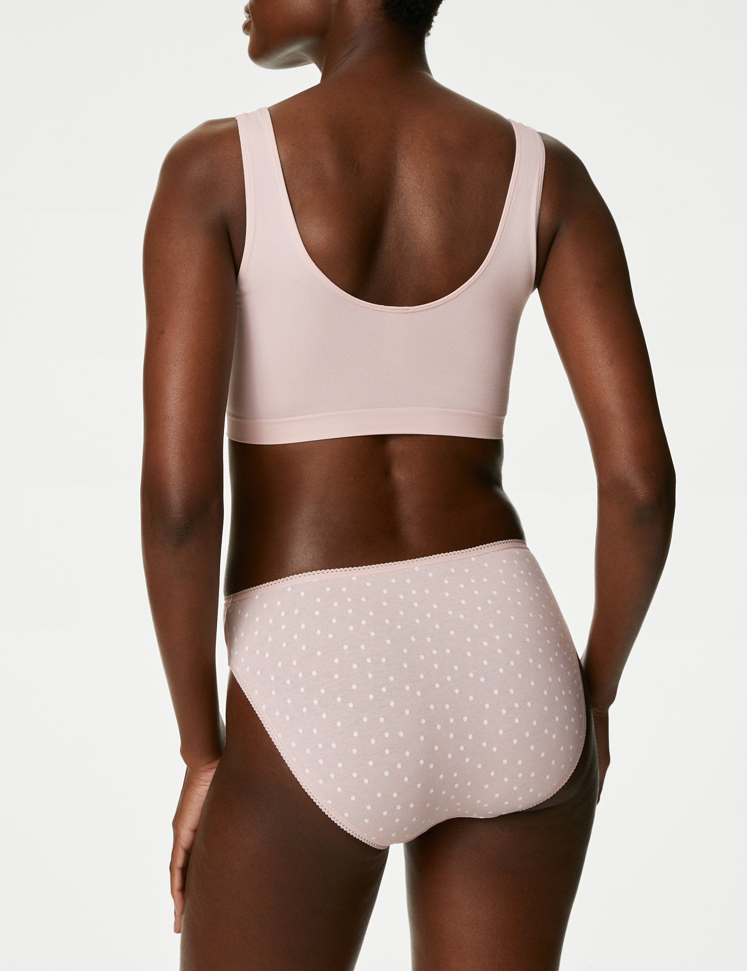 5pk Cotton Lycra High Leg Knickers