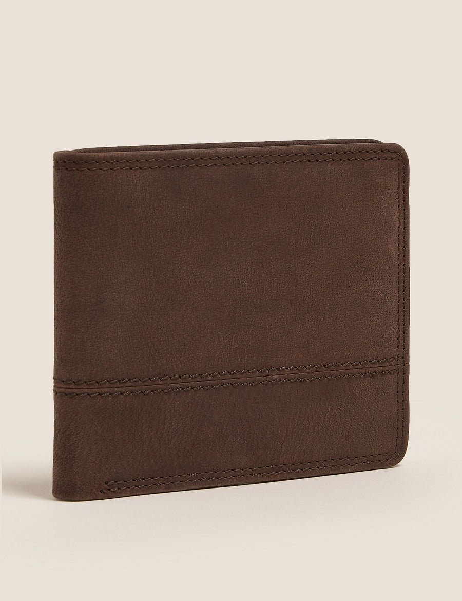 Leather Bi-Fold Cardsafe邃「 Wallet