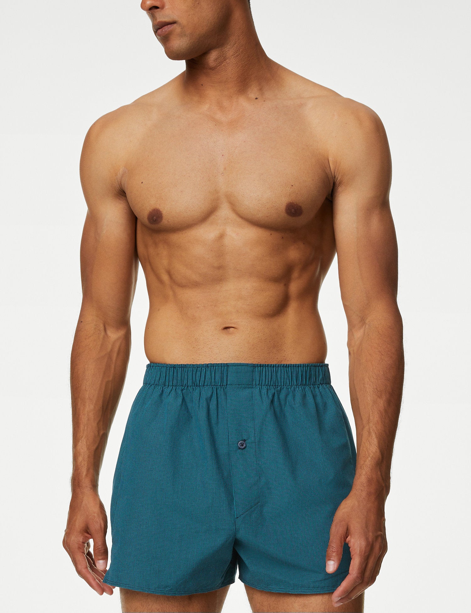 3pk Pure Cotton Checked Woven Boxers