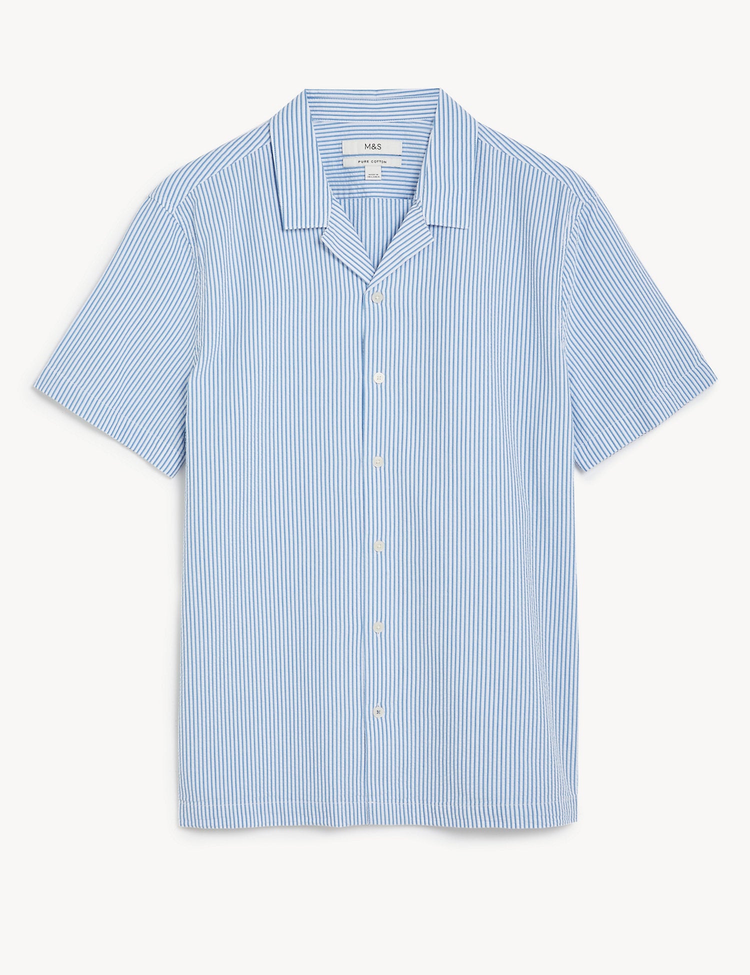 Pure Cotton Striped Revere Shirt