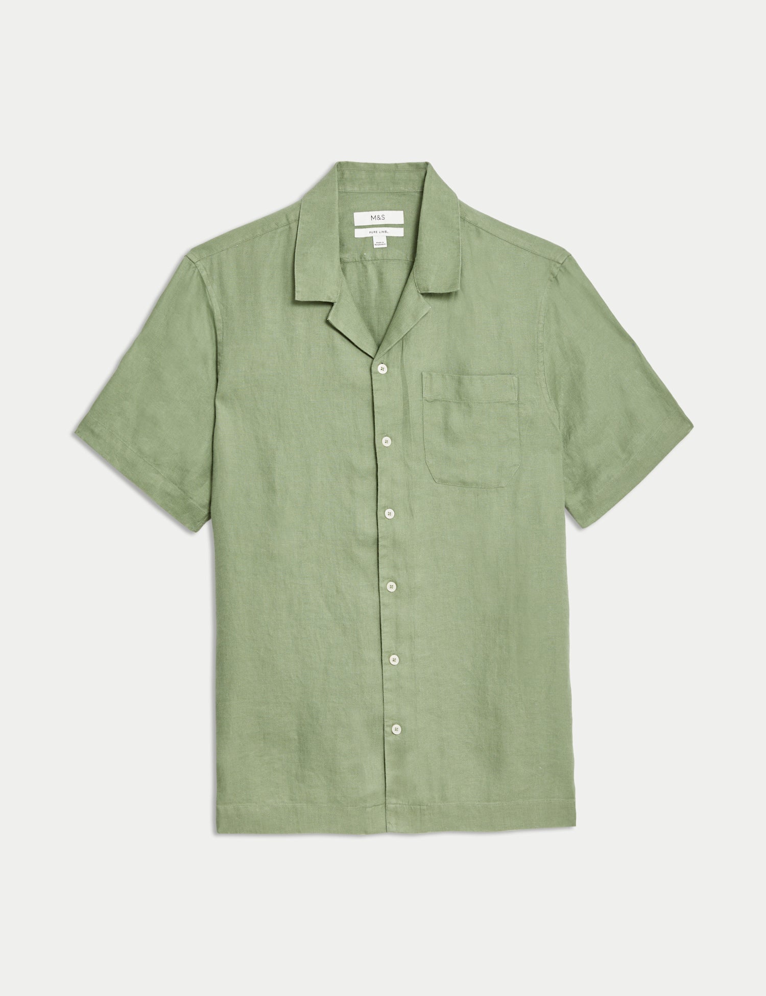 Pure Linen Cuban Collar Shirt