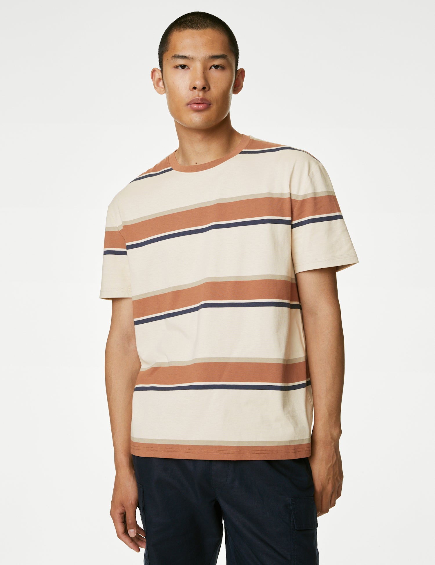 Pure Cotton Striped T-Shirt