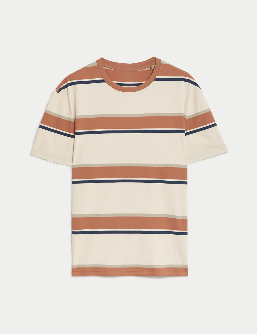 Pure Cotton Striped T-Shirt