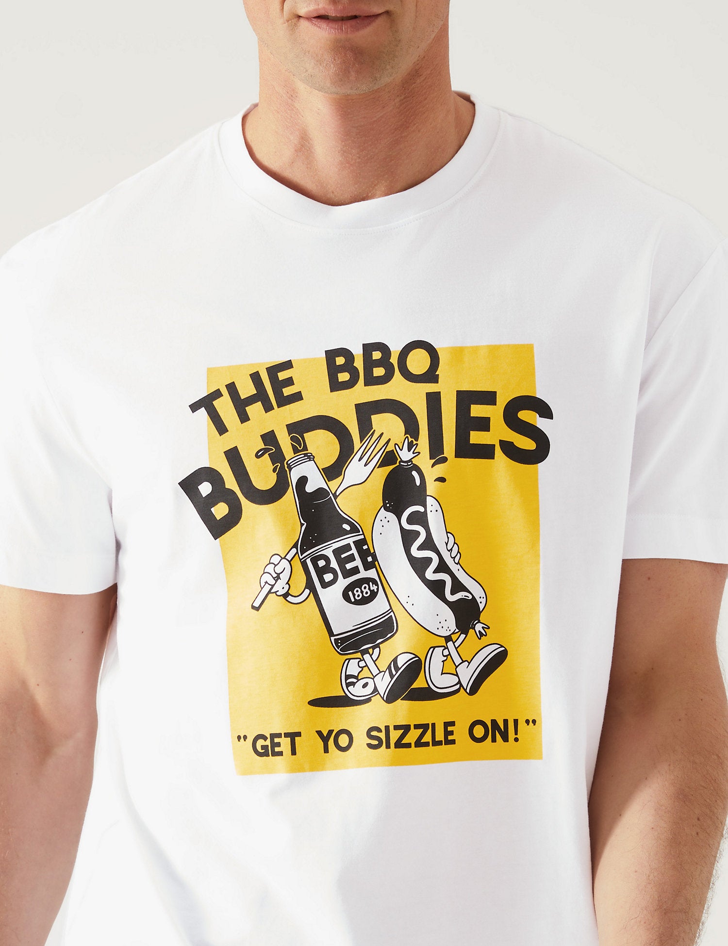 Relaxed Fit Pure Cotton BBQ Graphic T-Shirt