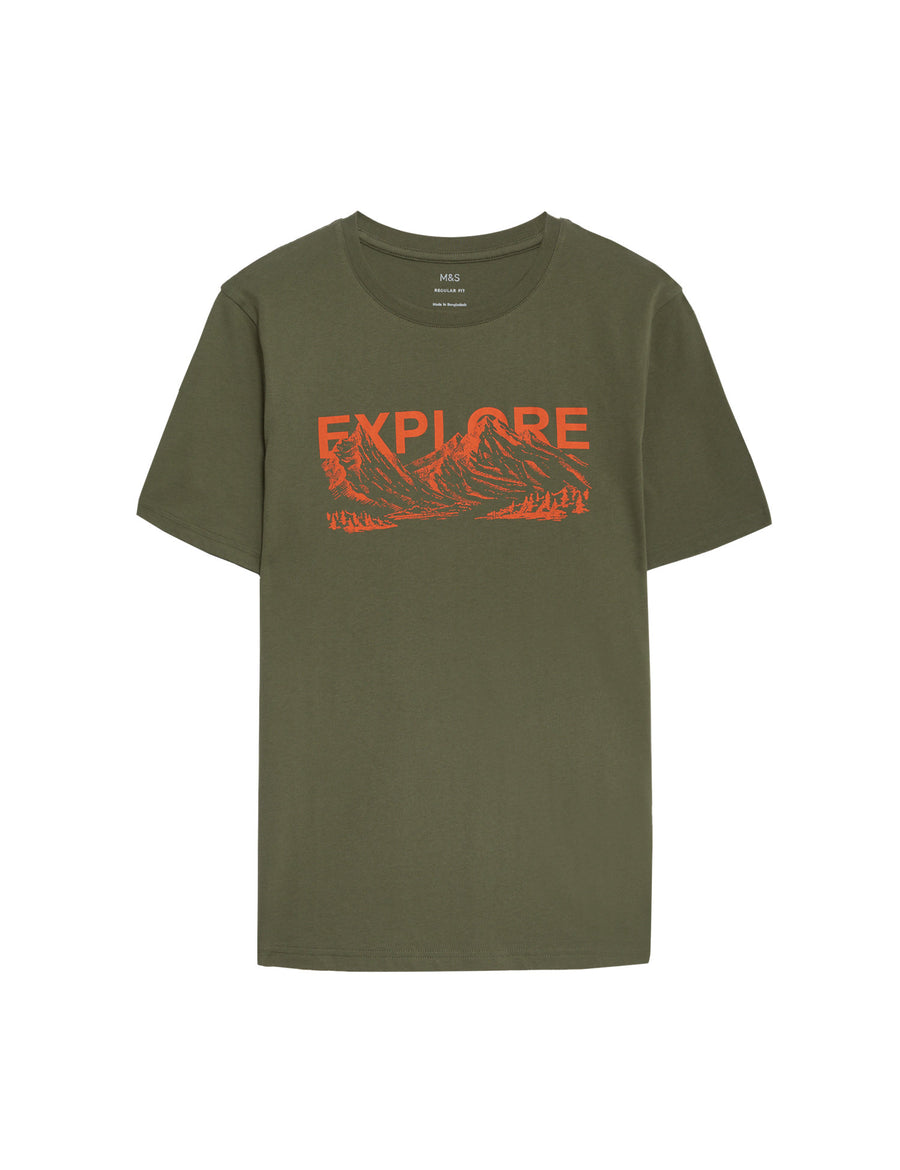 Pure Cotton Explore Graphic T-Shirt