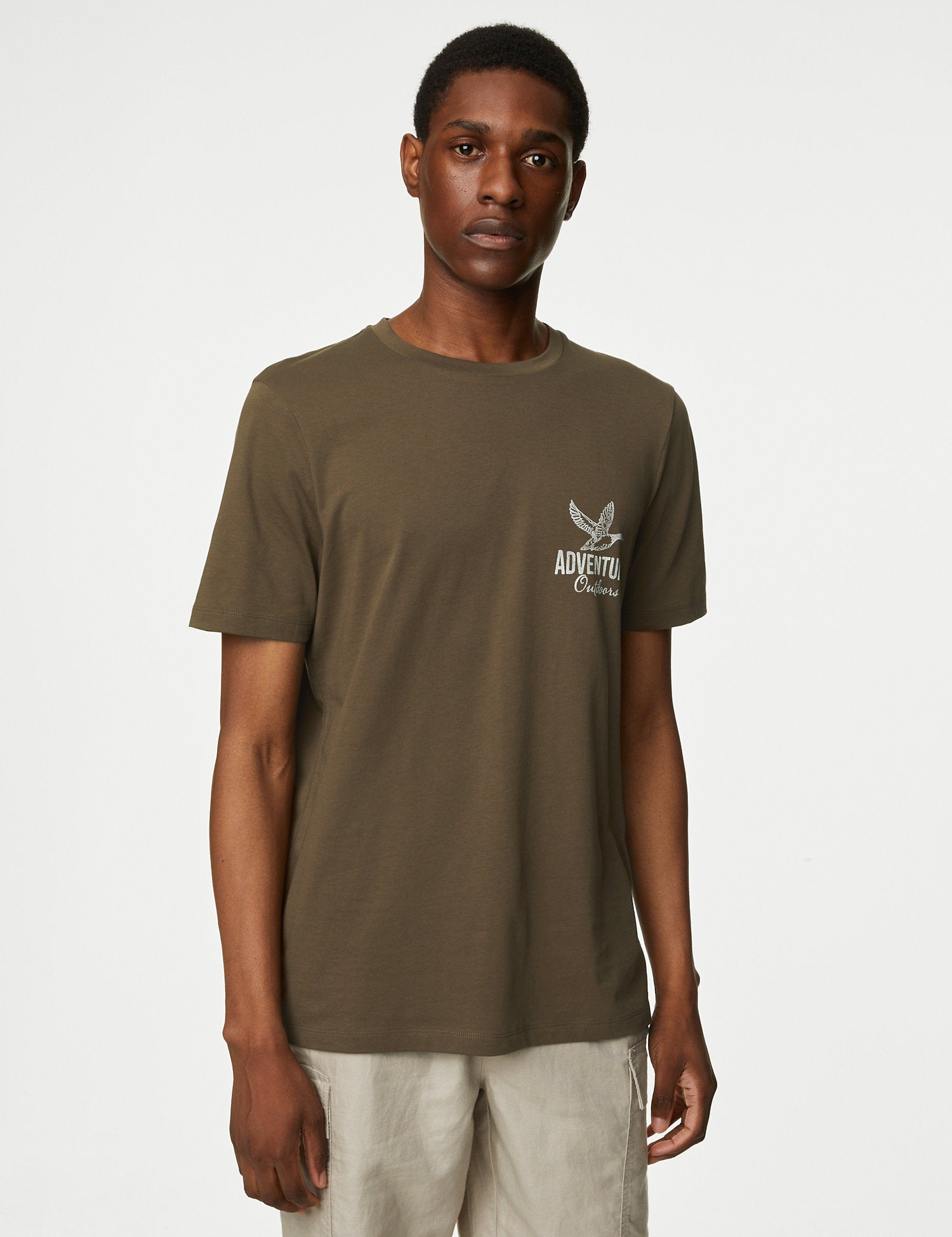 Pure Cotton Bird Graphic T-Shirt