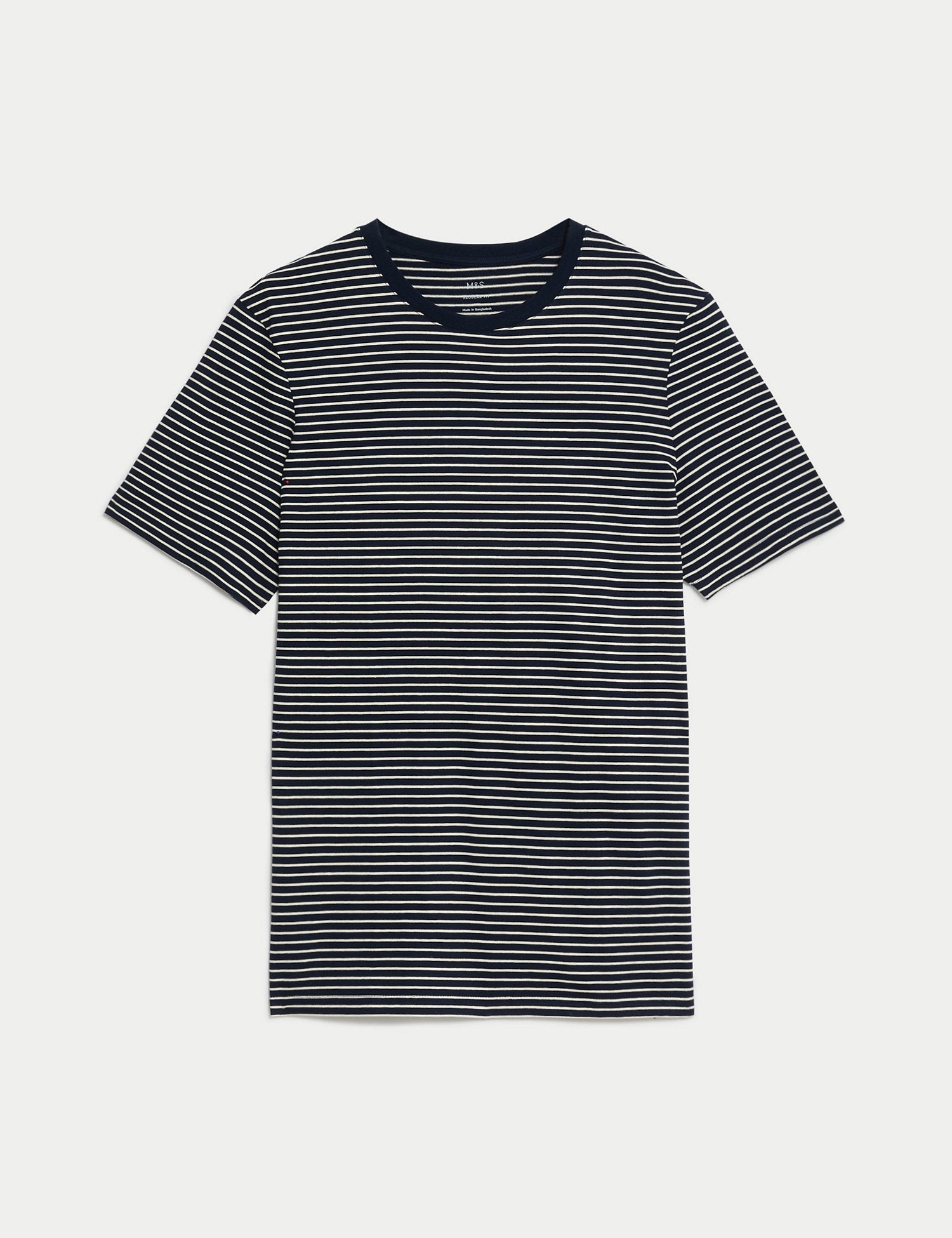 Pure Cotton Striped Crew Neck T-Shirt