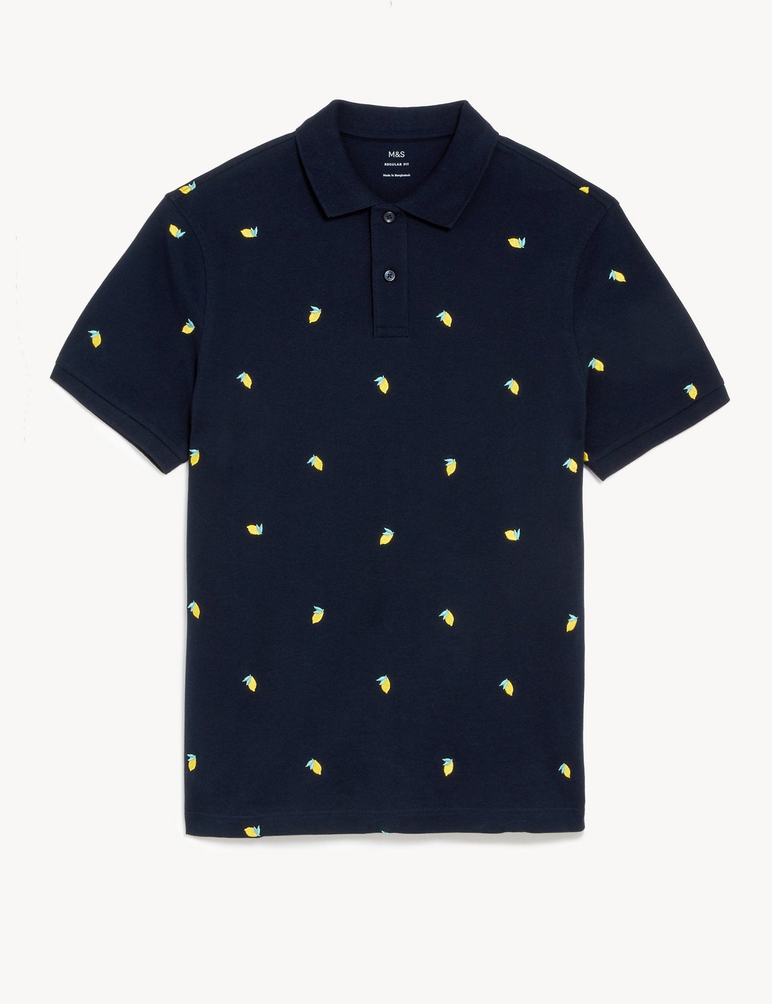 Pure Cotton Pique Embroidered Polo Shirt