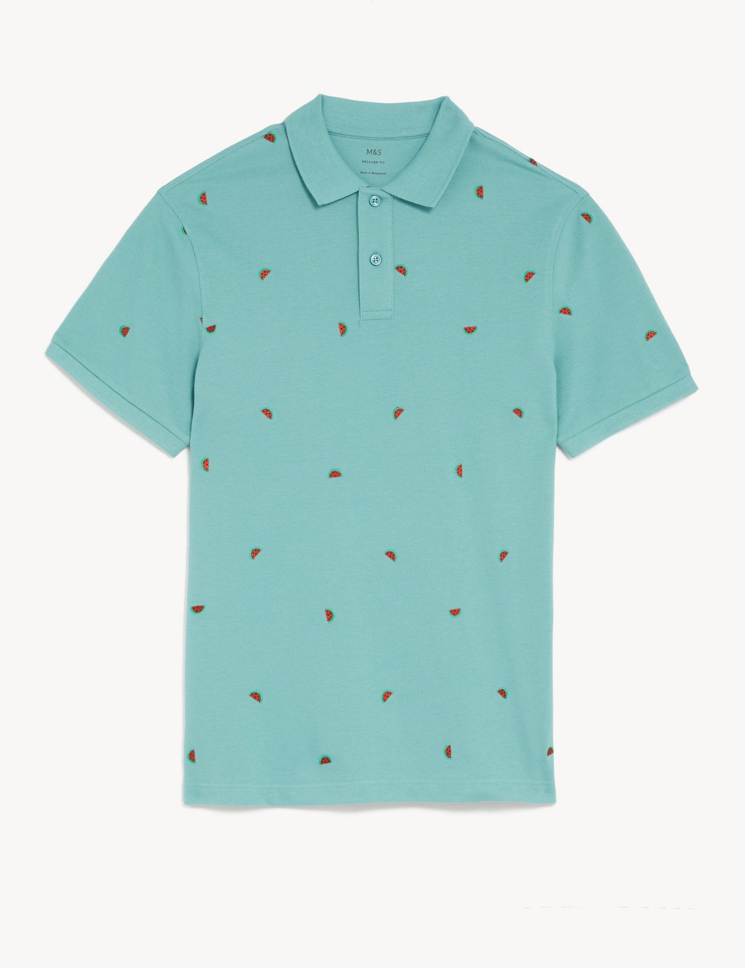 Pure Cotton Pique Embroidered Polo Shirt