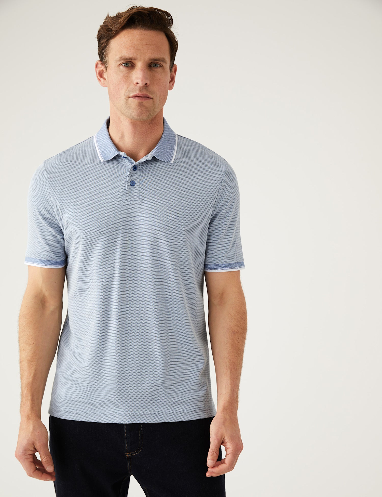 Modal Rich Tipped Collar Polo Shirt