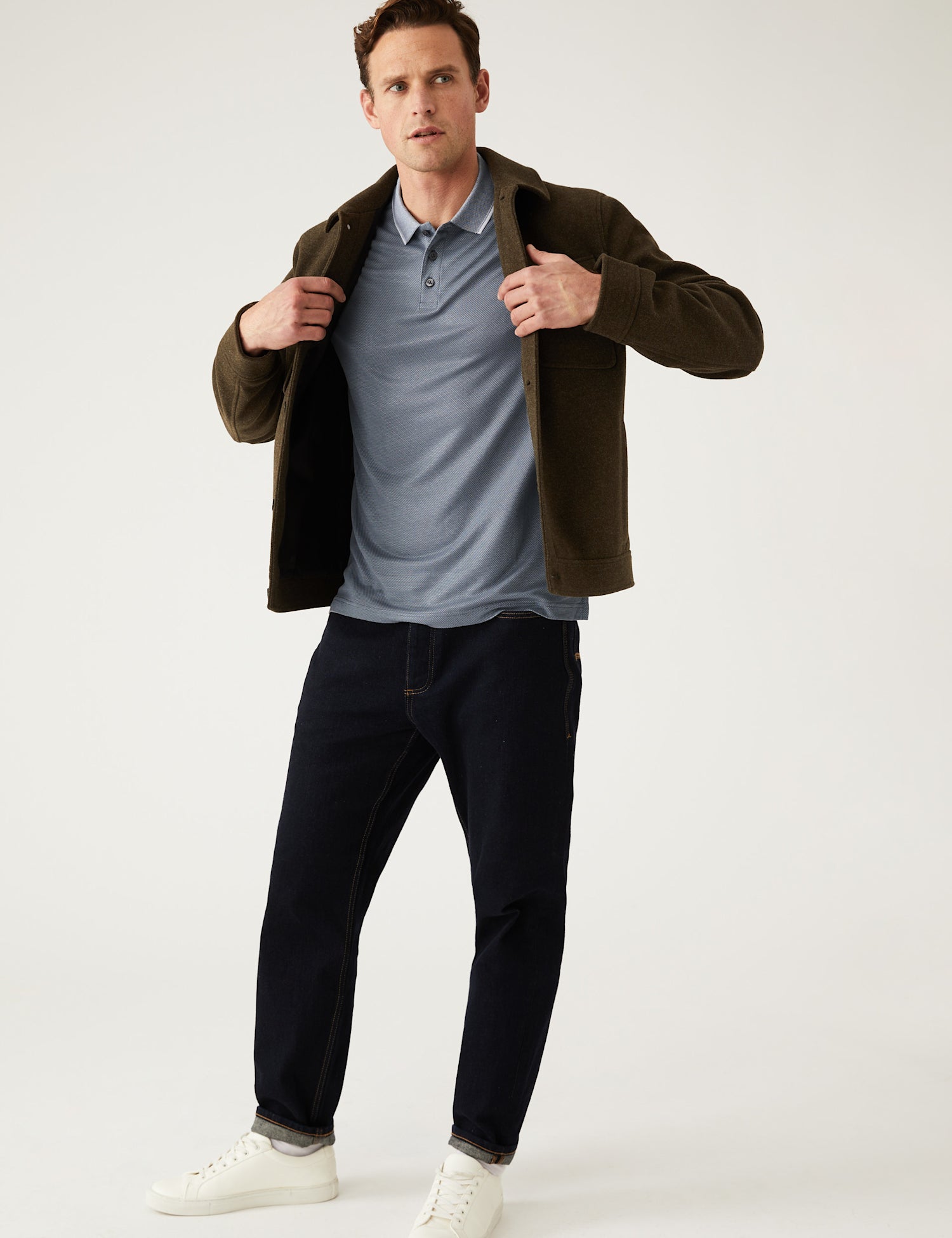 Modal Rich Tipped Collar Polo Shirt