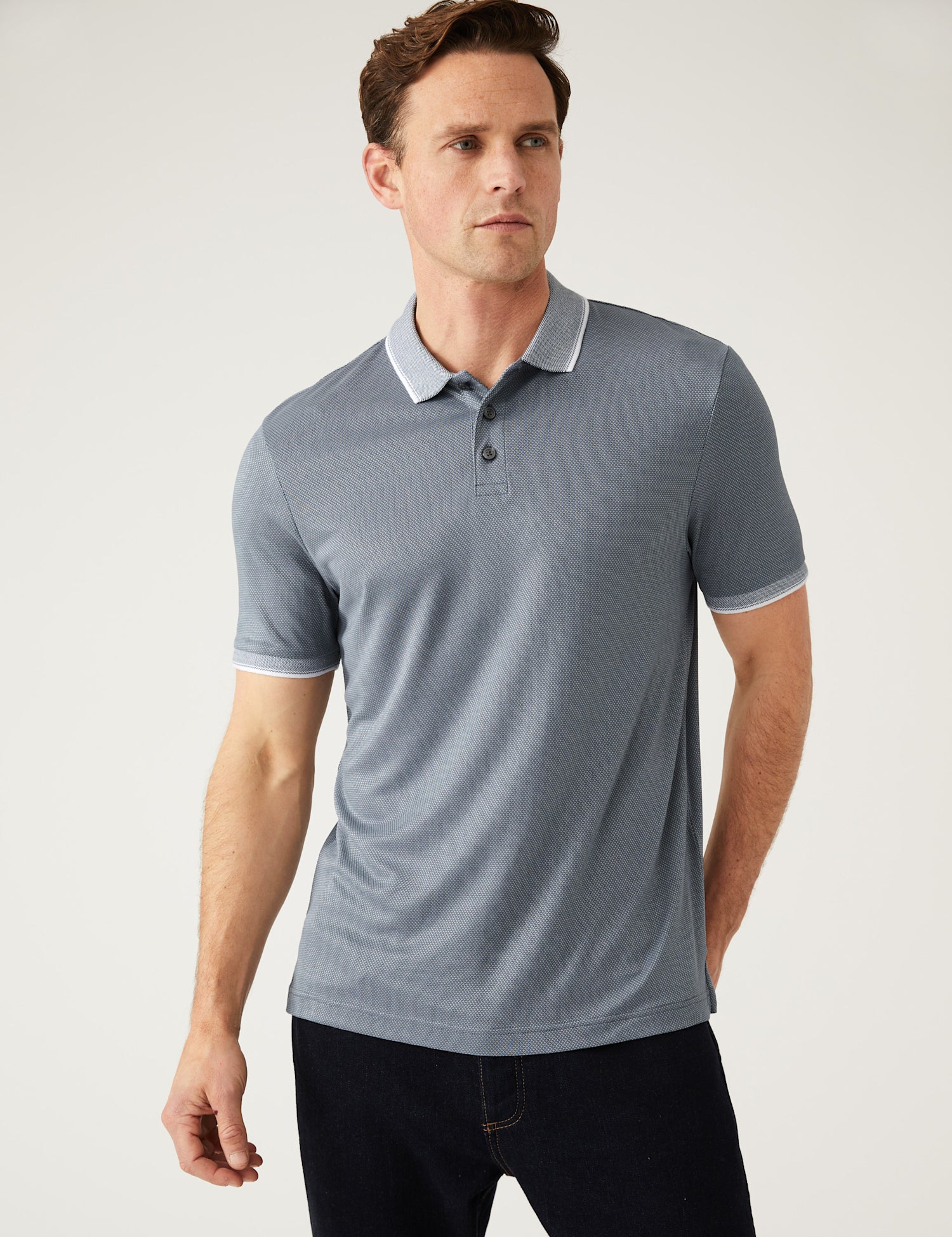 Modal Rich Tipped Collar Polo Shirt