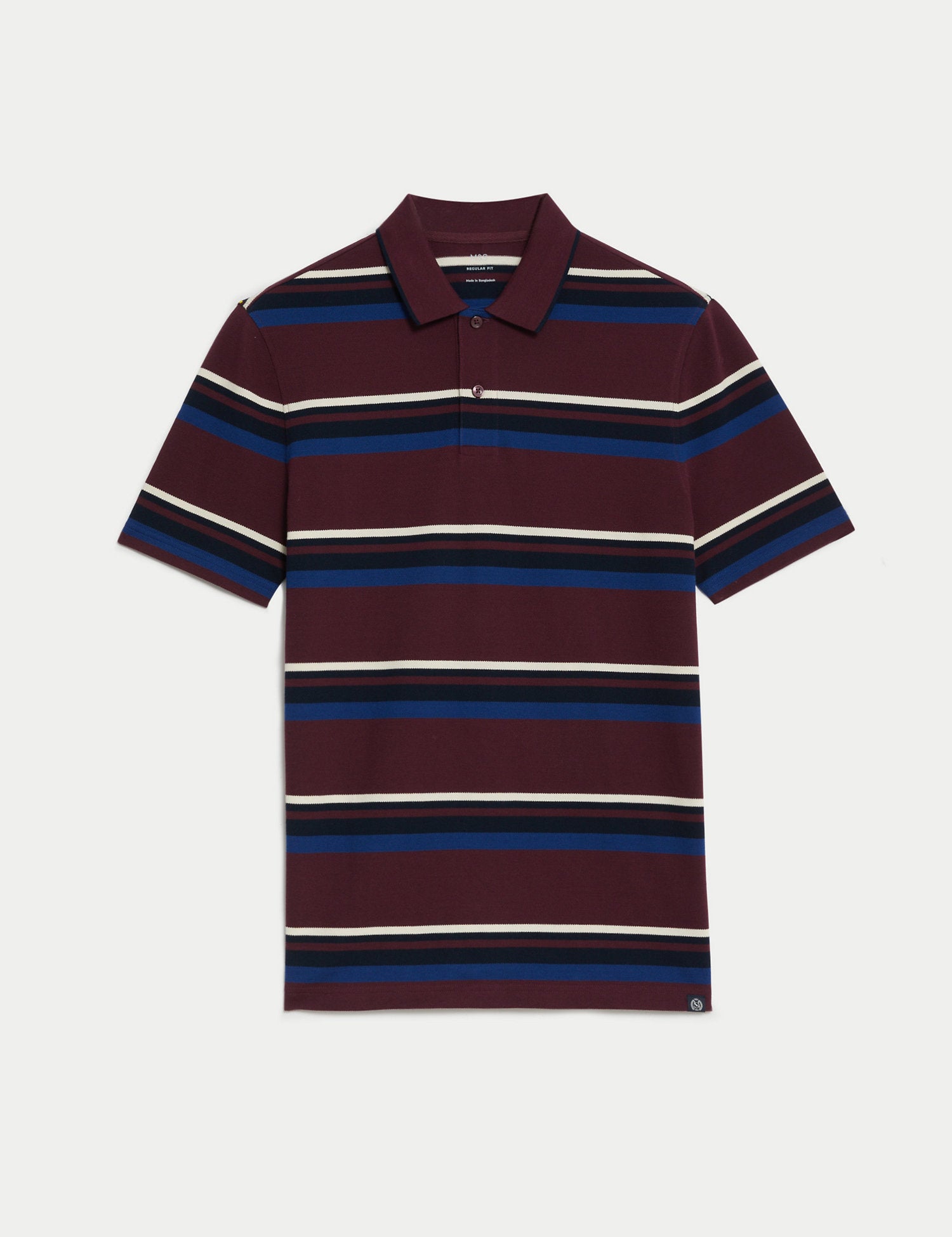 Pure Cotton Striped Polo Shirt
