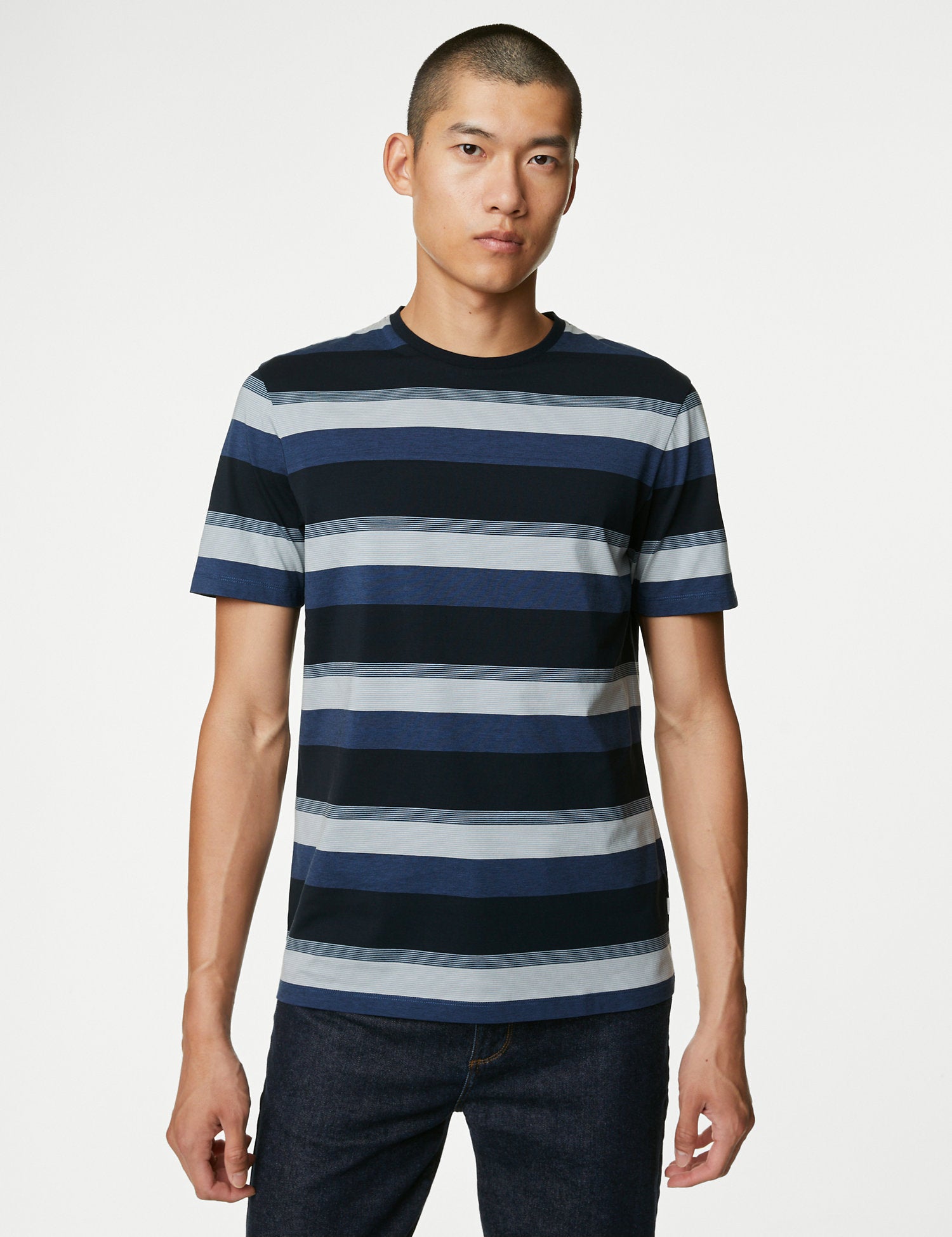 Pure Cotton Striped T-Shirt