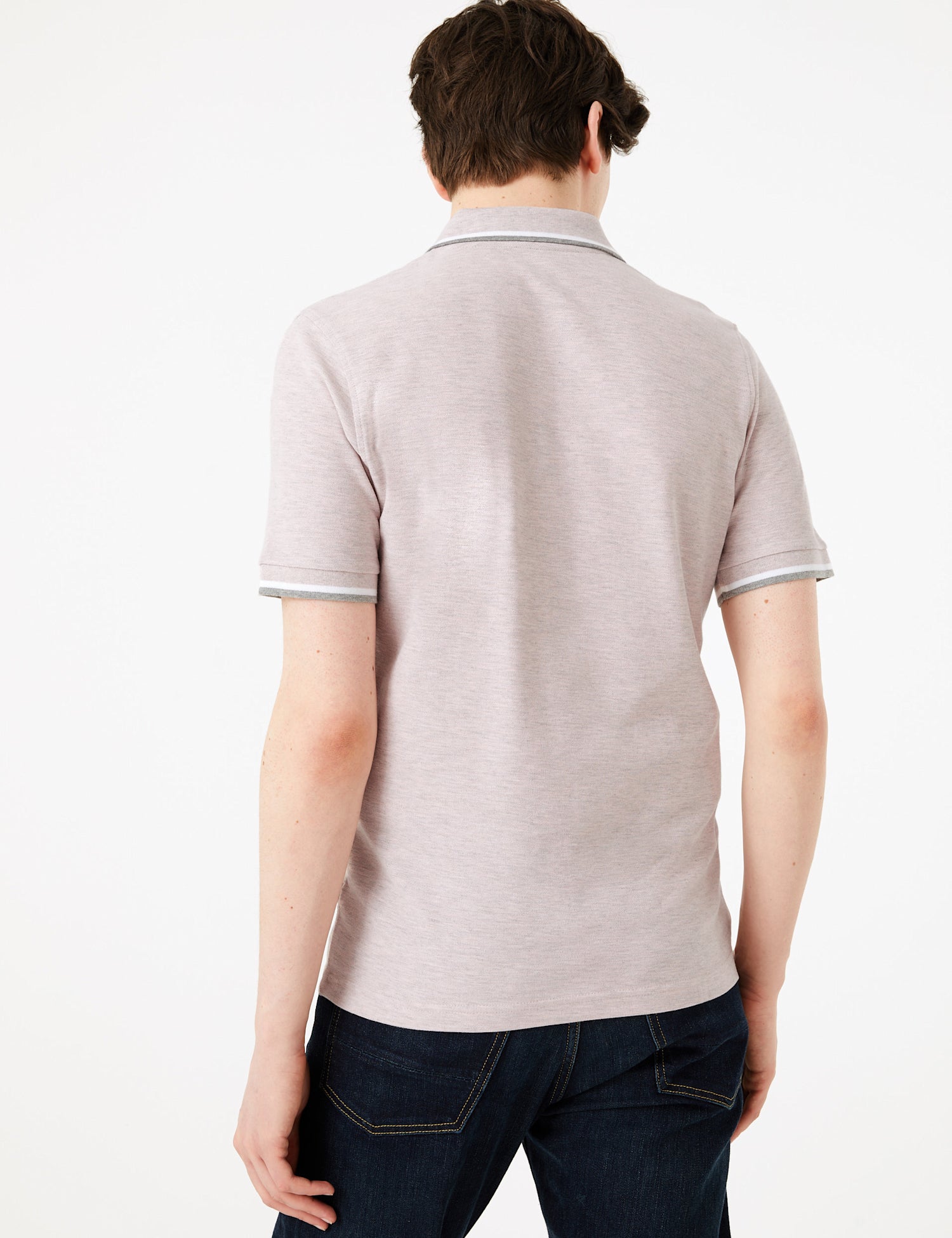 Pure Cotton Wide Tipped Polo Shirt
