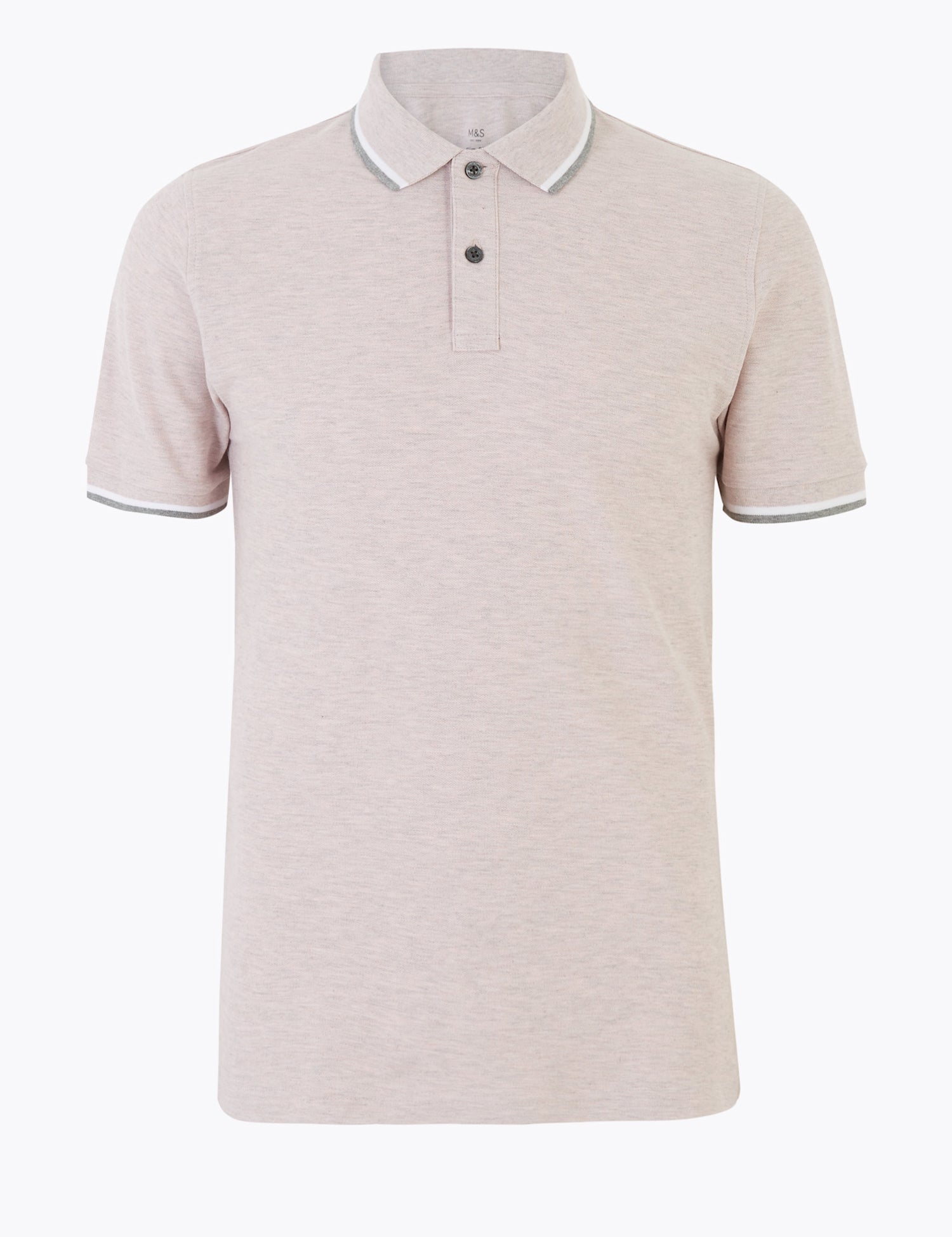 Pure Cotton Wide Tipped Polo Shirt