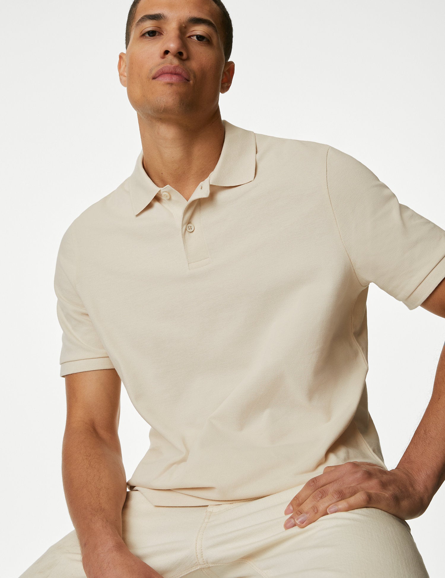 Pure Cotton Pique Polo Shirt