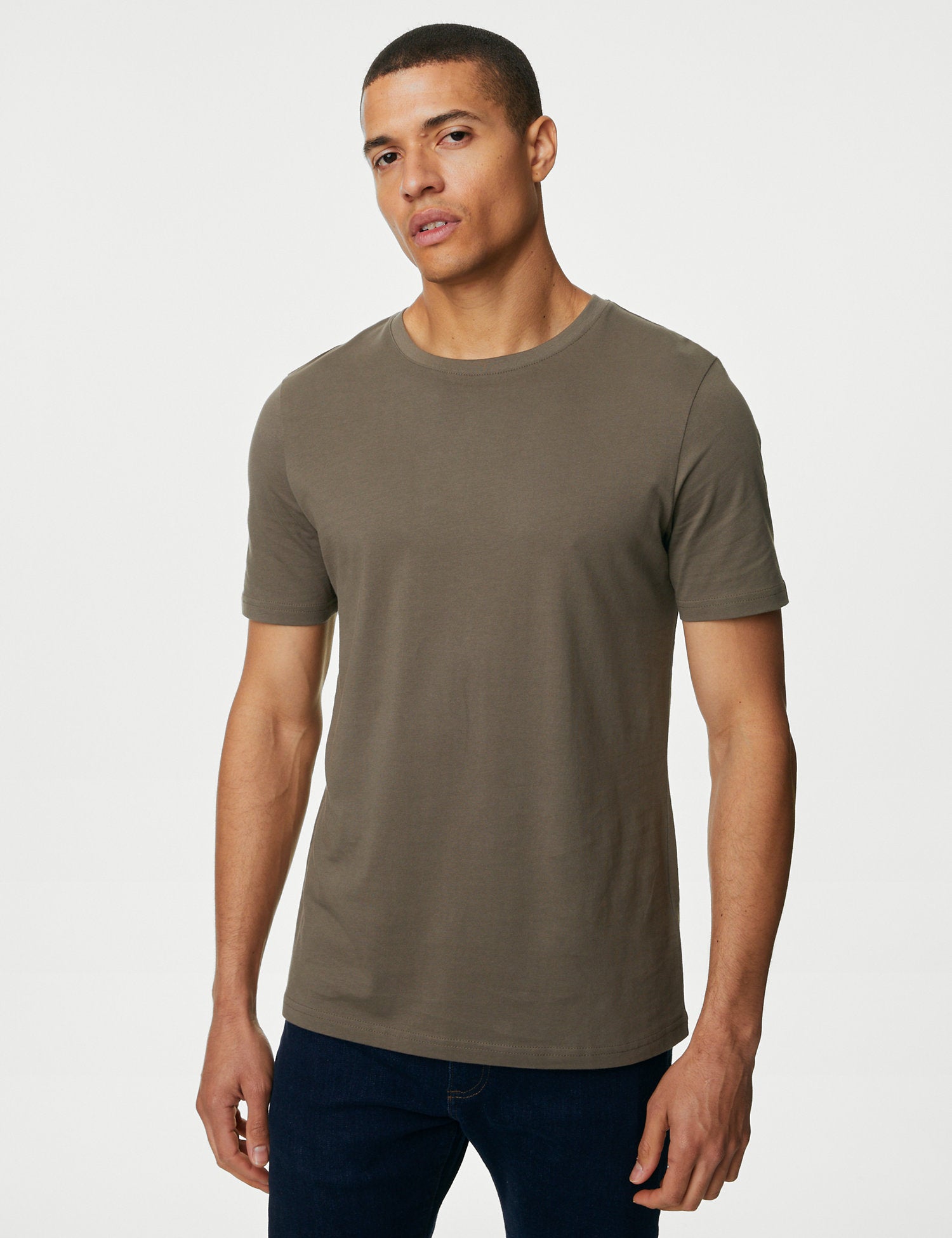 Pure Cotton Crew Neck T-Shirt