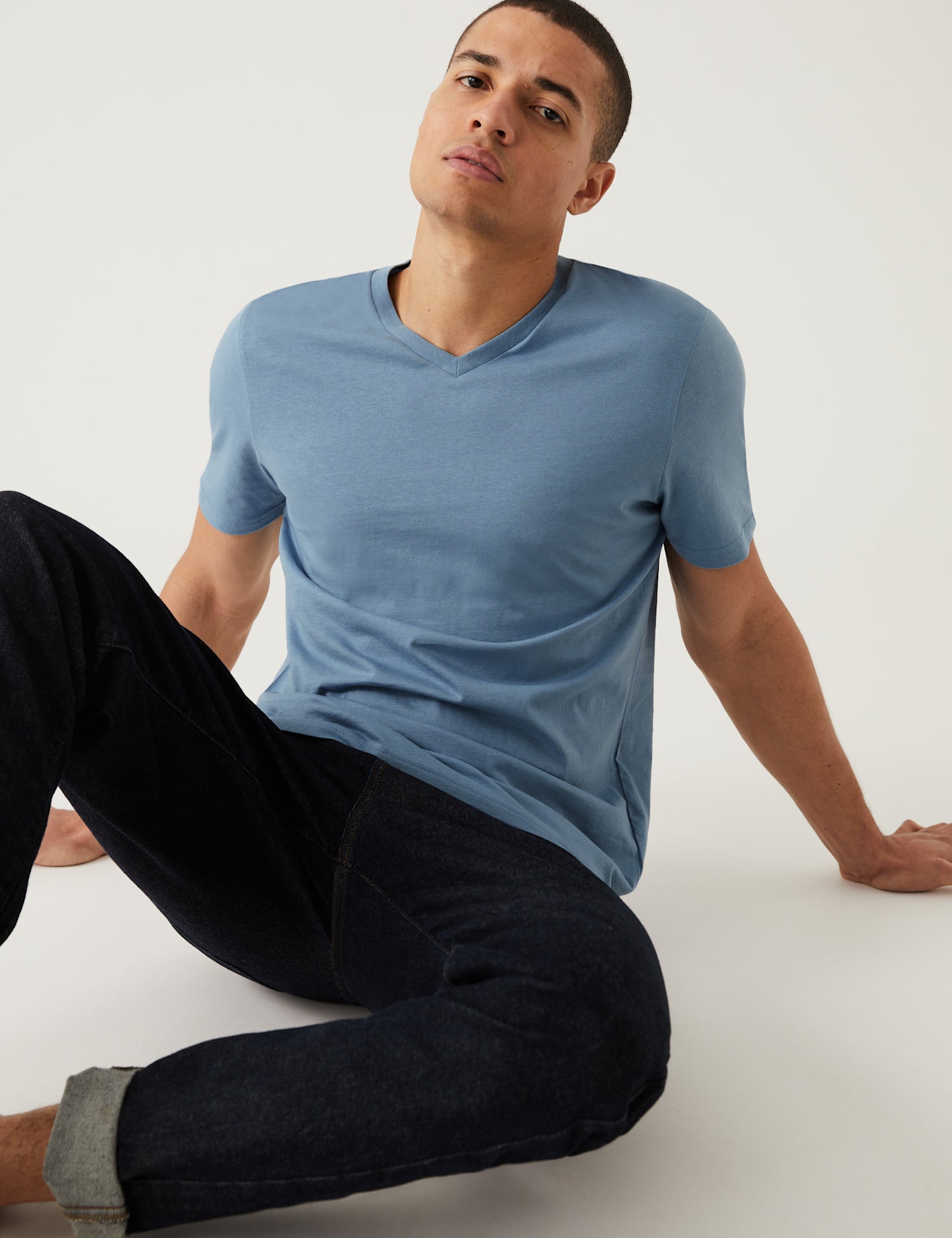 Pure Cotton V-Neck T-Shirt