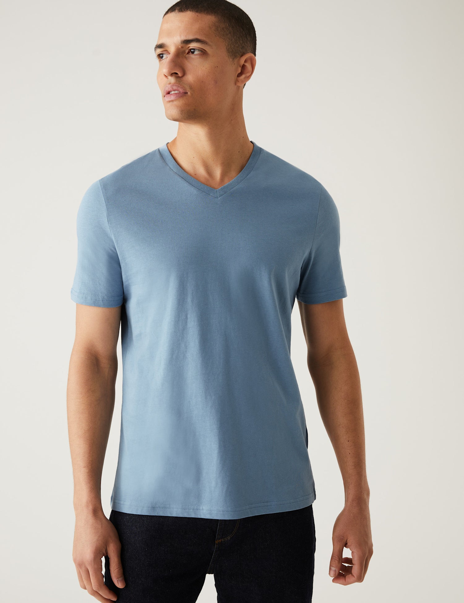 Pure Cotton V-Neck T-Shirt