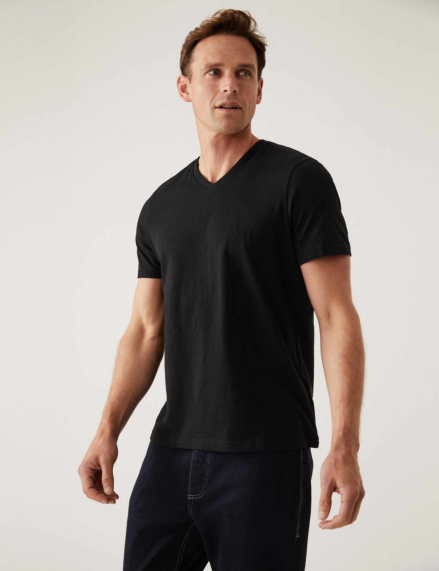 Pure Cotton V-Neck T-Shirt