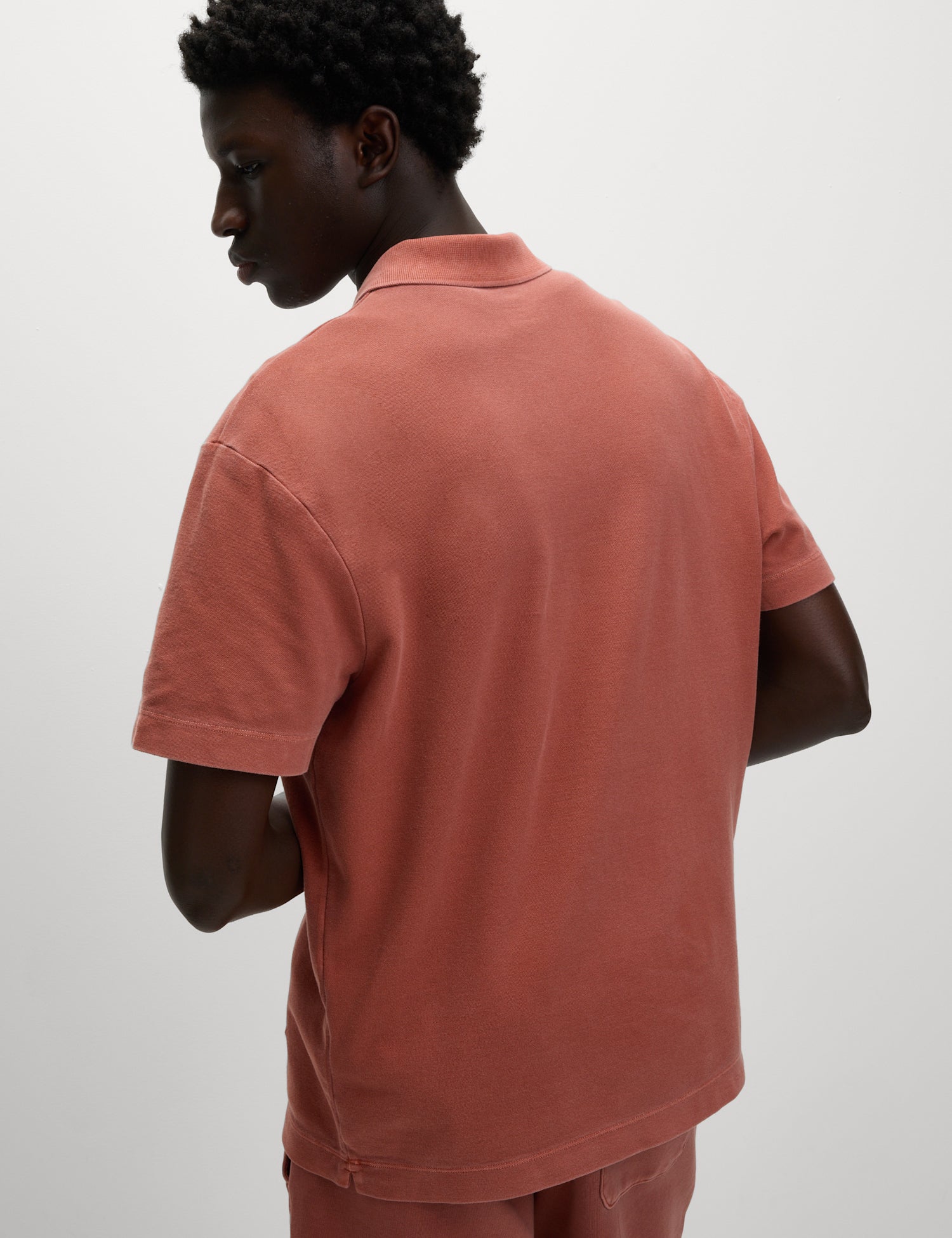 Cotton Blend Garment Dyed Polo Shirt