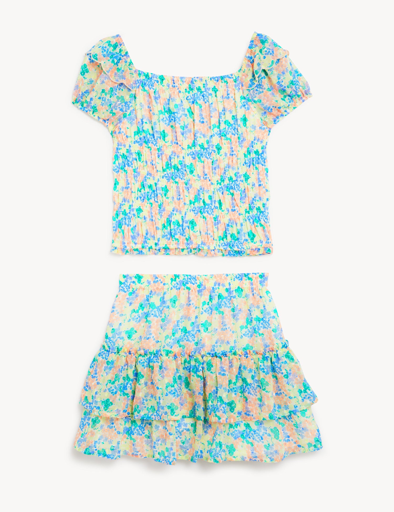 Floral Top & Skirt Outfit