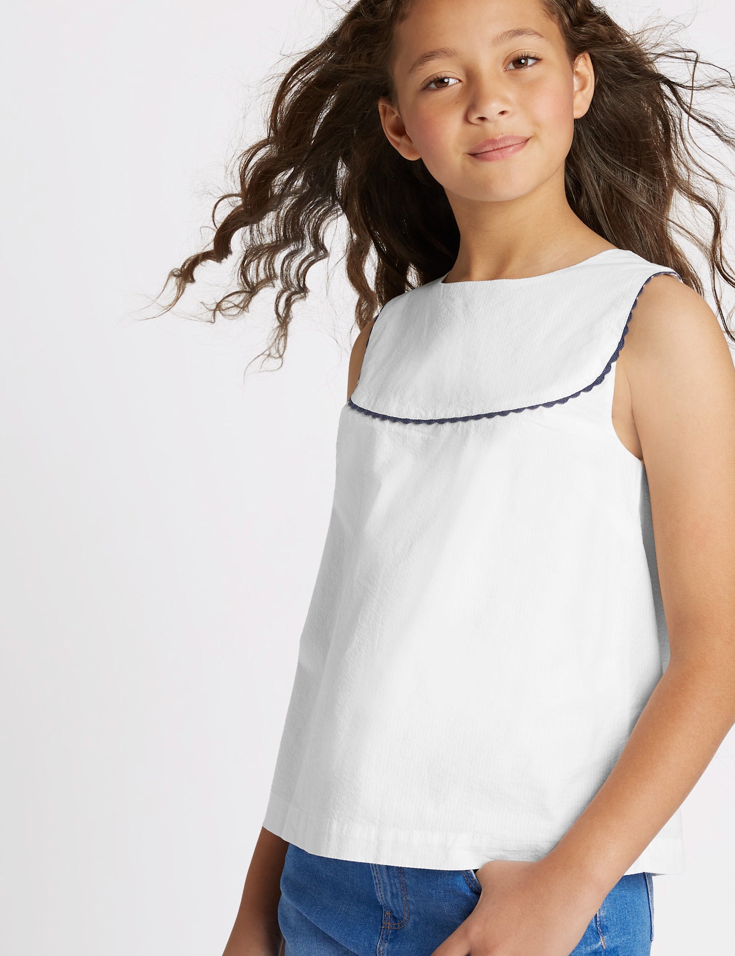 Pure Cotton Frill Top