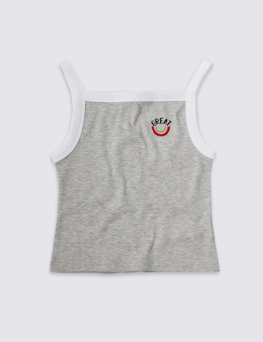 Rainbow Embroidered Vest Top