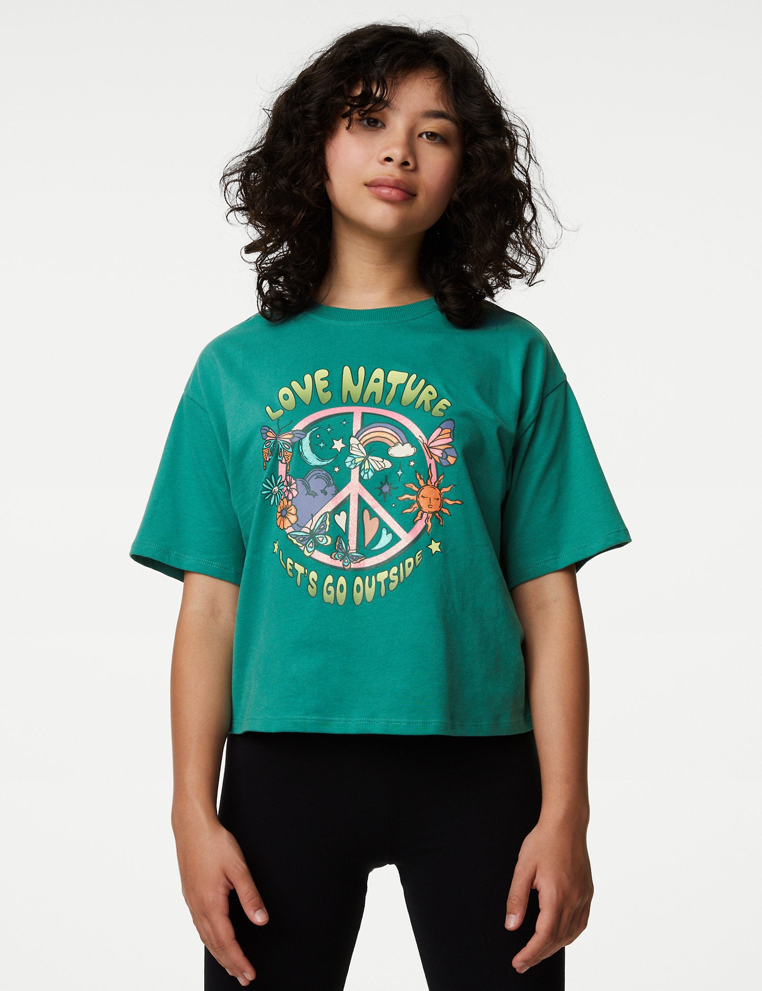 Pure Cotton Peace Graphic T-Shirt
