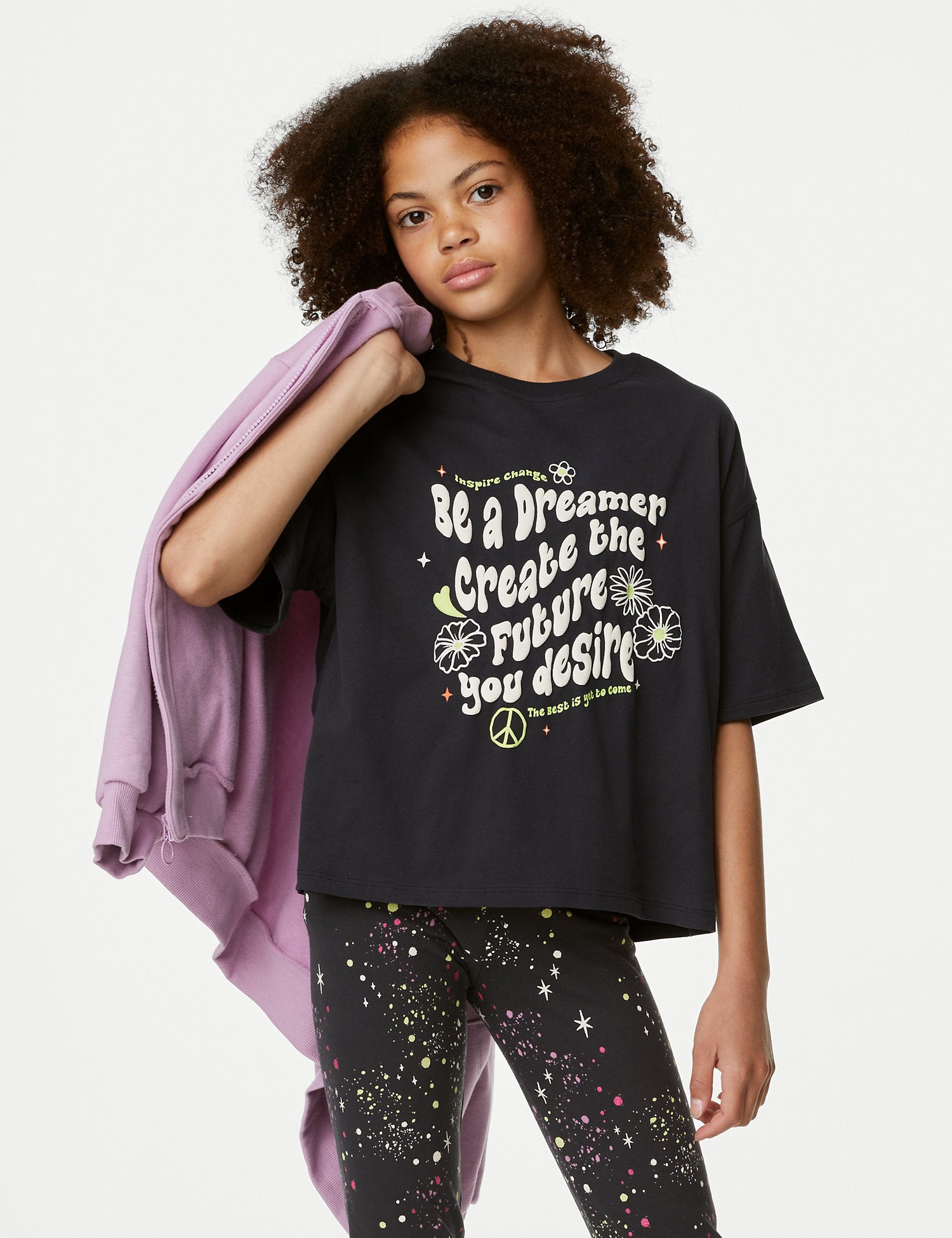 Pure Cotton Slogan T-Shirt