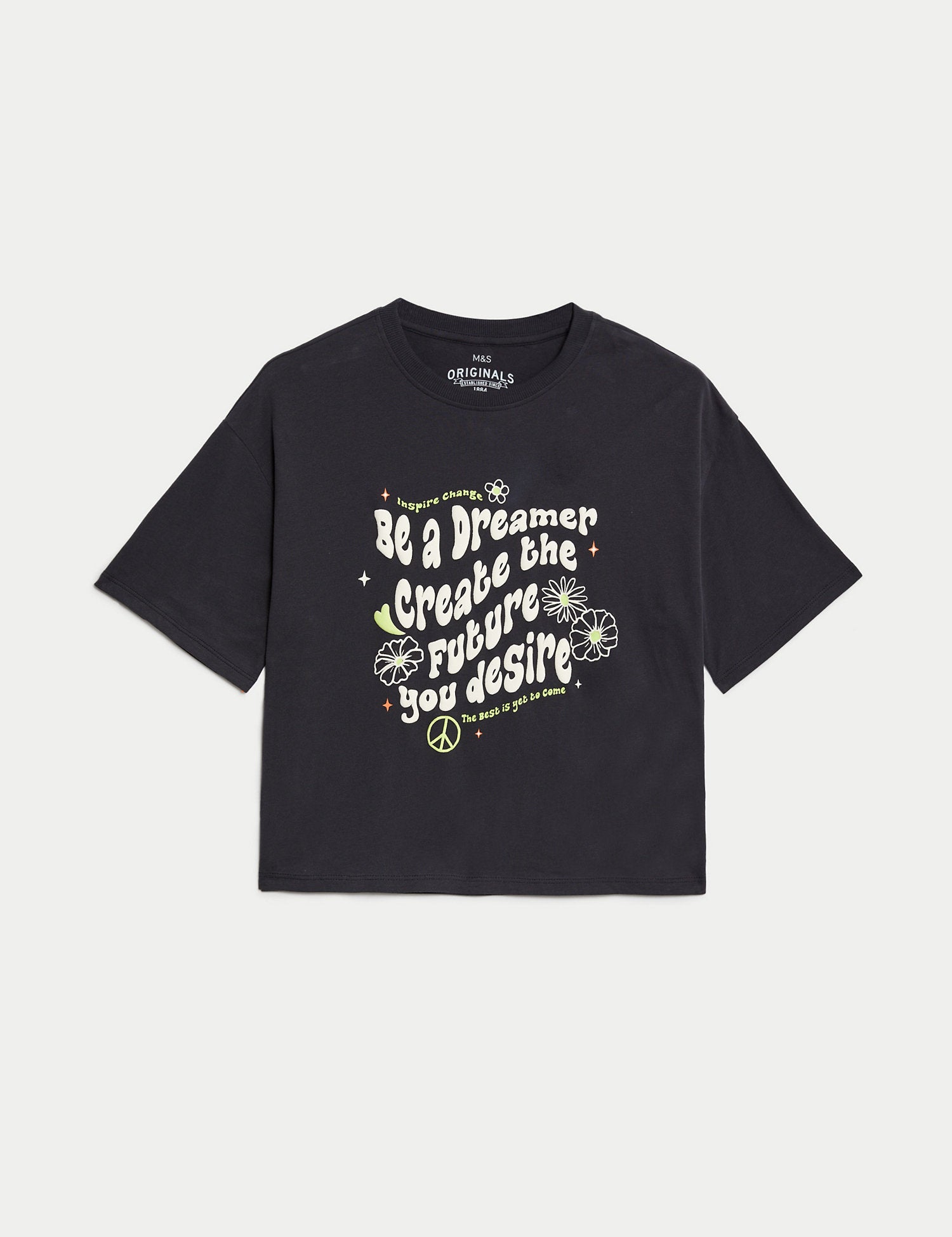 Pure Cotton Slogan T-Shirt