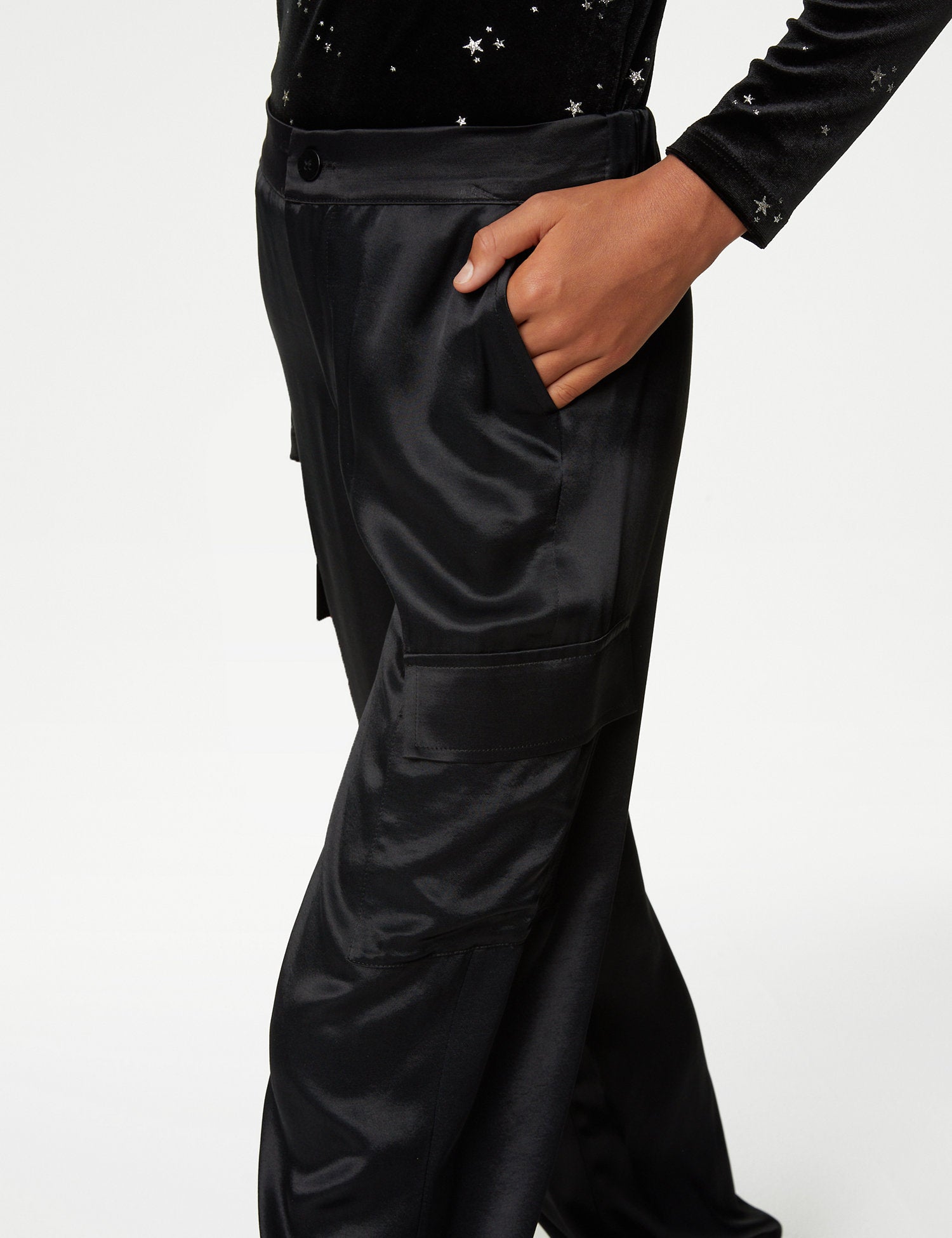 Satin Cargo Trousers