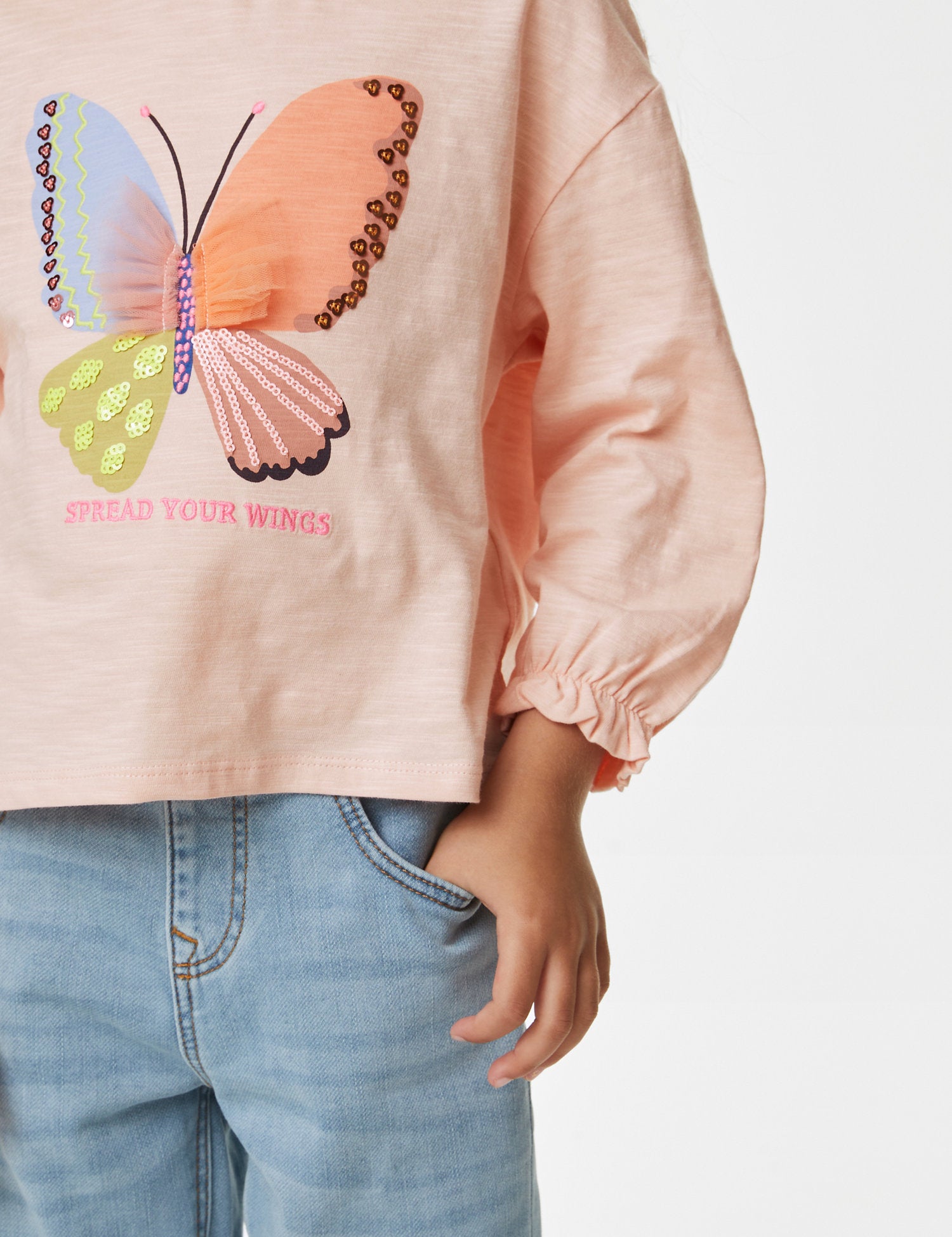Pure Cotton Embroidered Butterfly Top