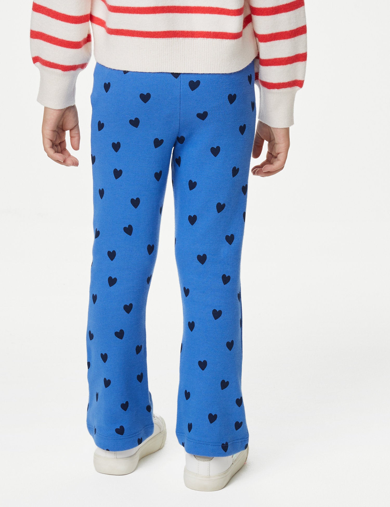 Cotton Rich Heart Print Flared Leggings